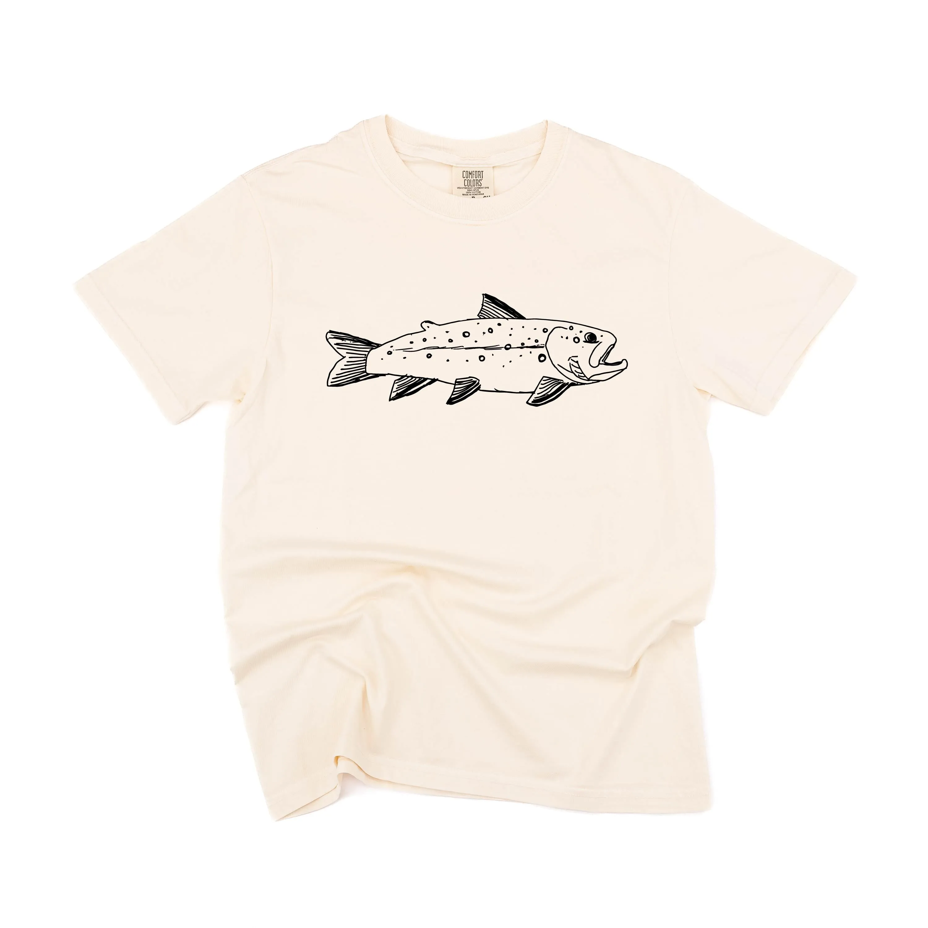 Hand Drawn Brook Trout - SHORT SLEEVE COMFORT COLORS TEE