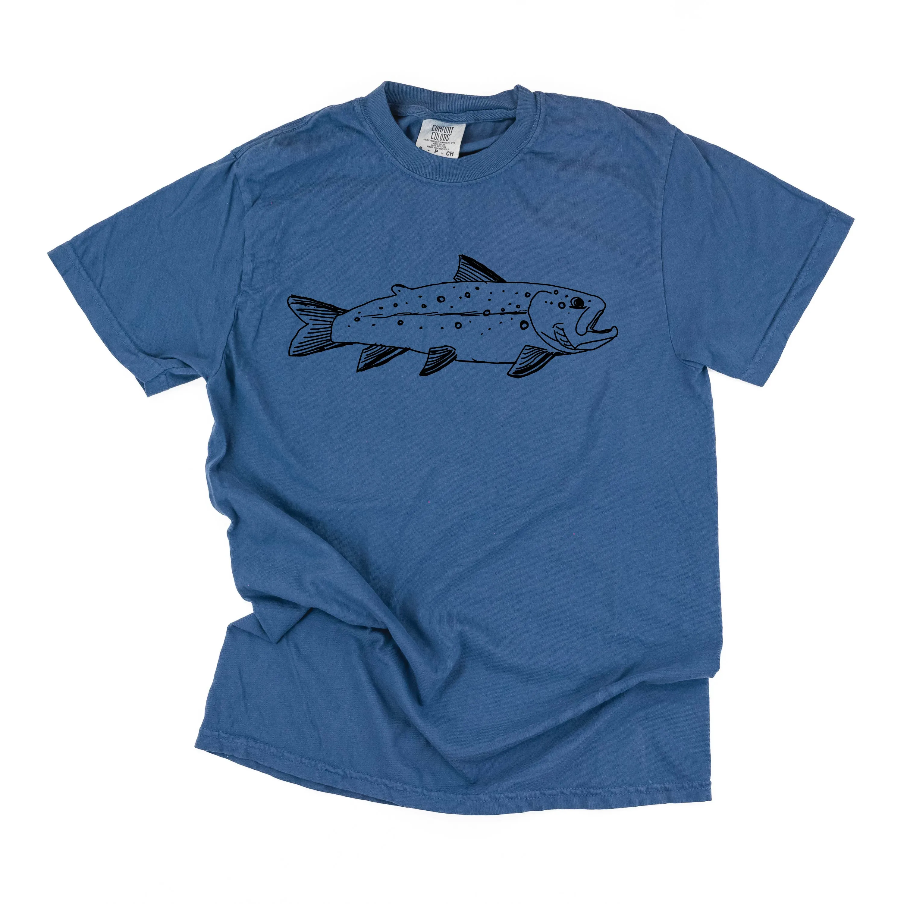 Hand Drawn Brook Trout - SHORT SLEEVE COMFORT COLORS TEE