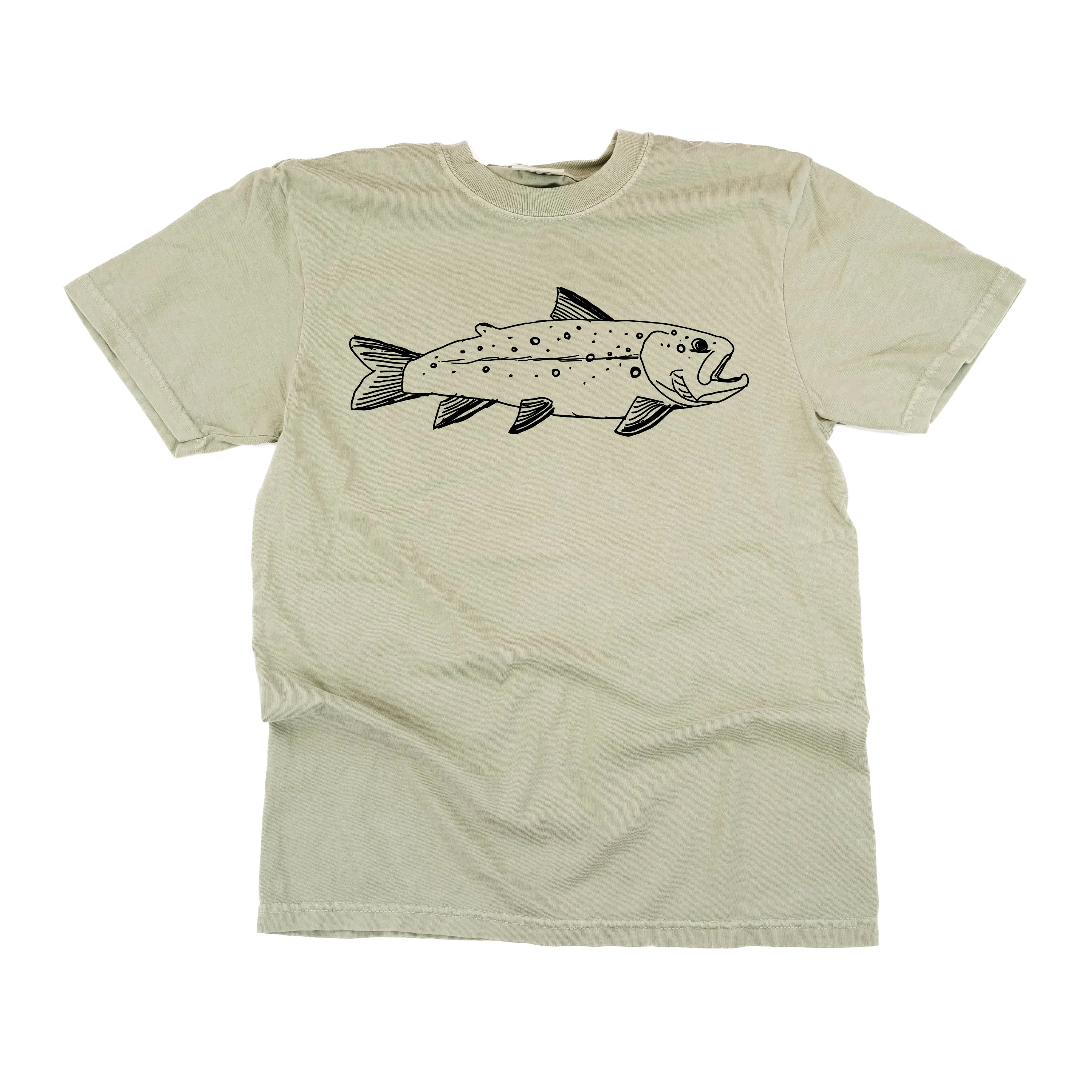 Hand Drawn Brook Trout - SHORT SLEEVE COMFORT COLORS TEE