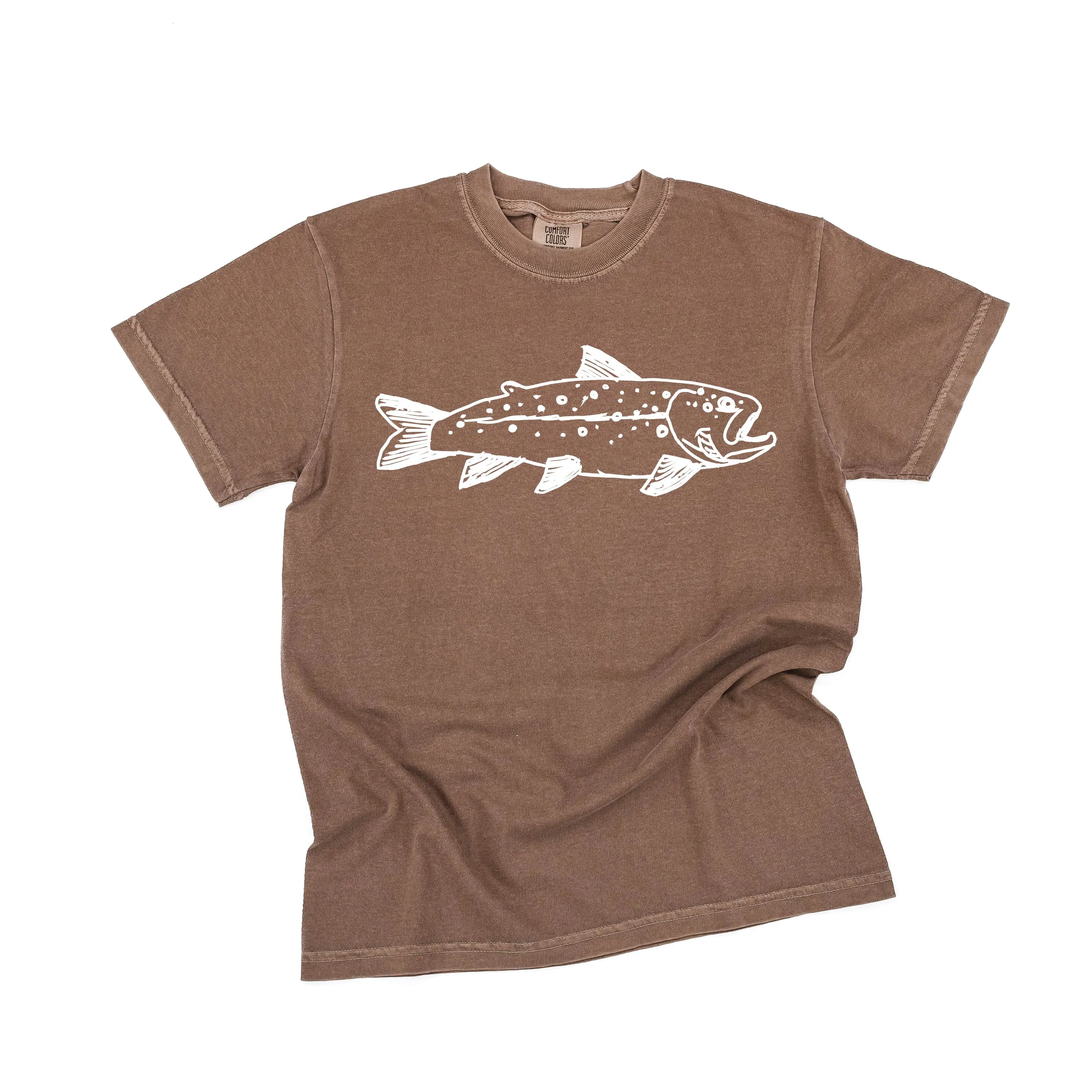Hand Drawn Brook Trout - SHORT SLEEVE COMFORT COLORS TEE