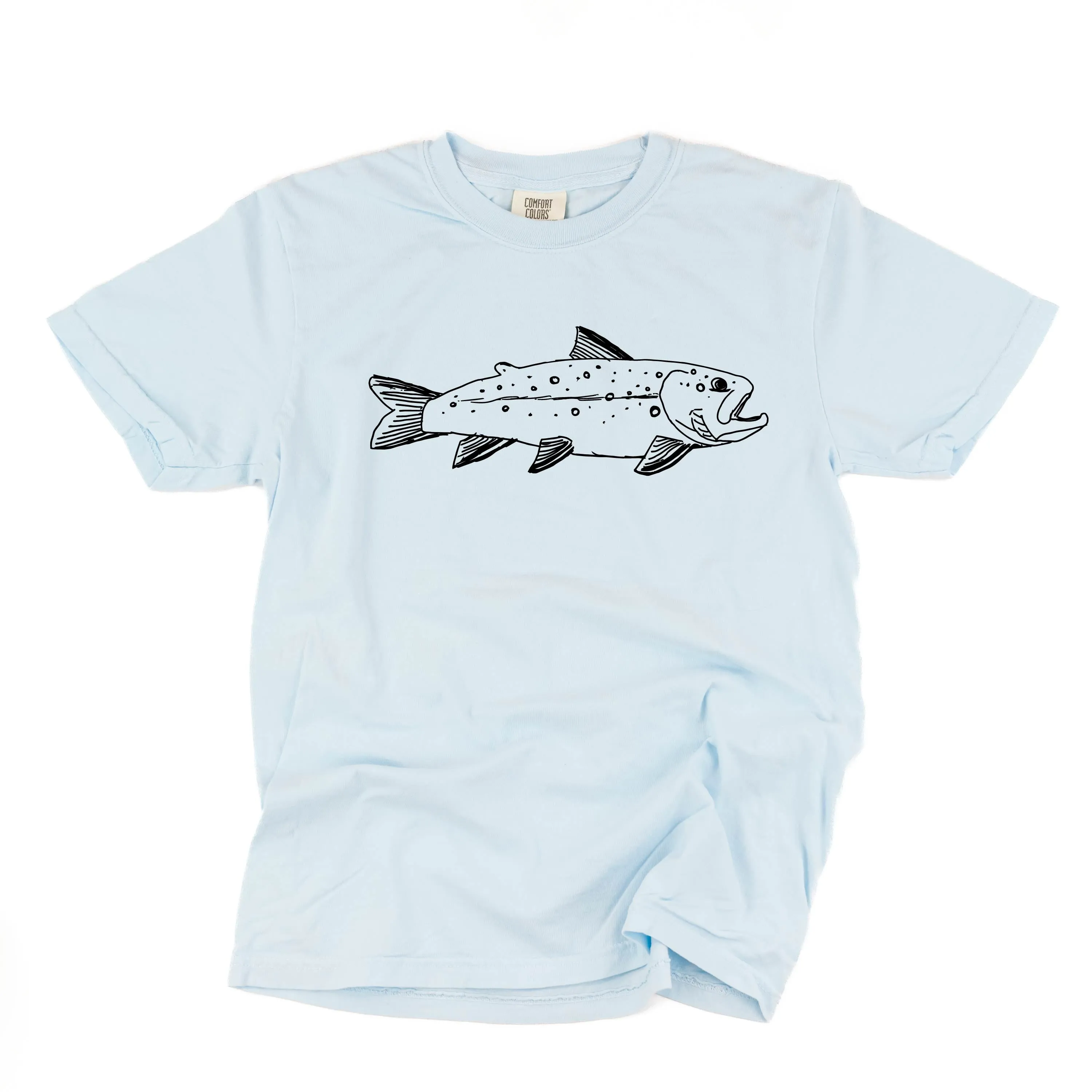 Hand Drawn Brook Trout - SHORT SLEEVE COMFORT COLORS TEE