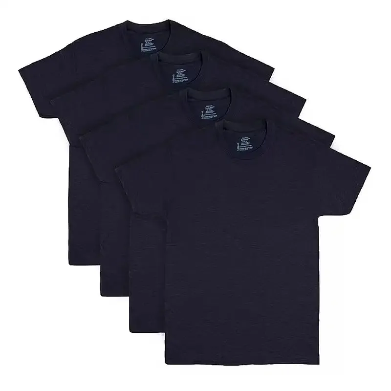 Hanes Men's Black Crew Neck Tee - 4 pack