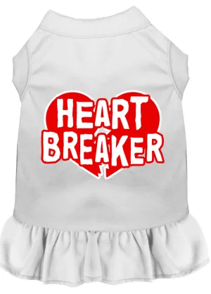Heart Breaker Screen Print Dress White Xxxl
