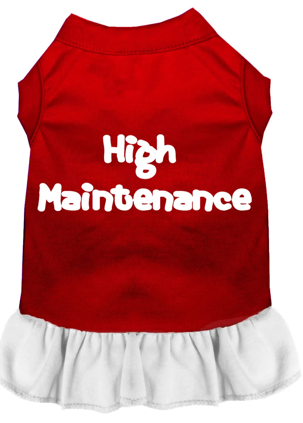 High Maintenance Screen Print Dress Red With White Xs