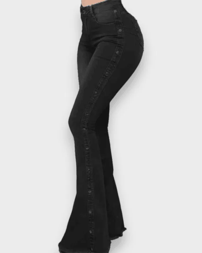 High Waist Stretch Mopping Flared Jeans