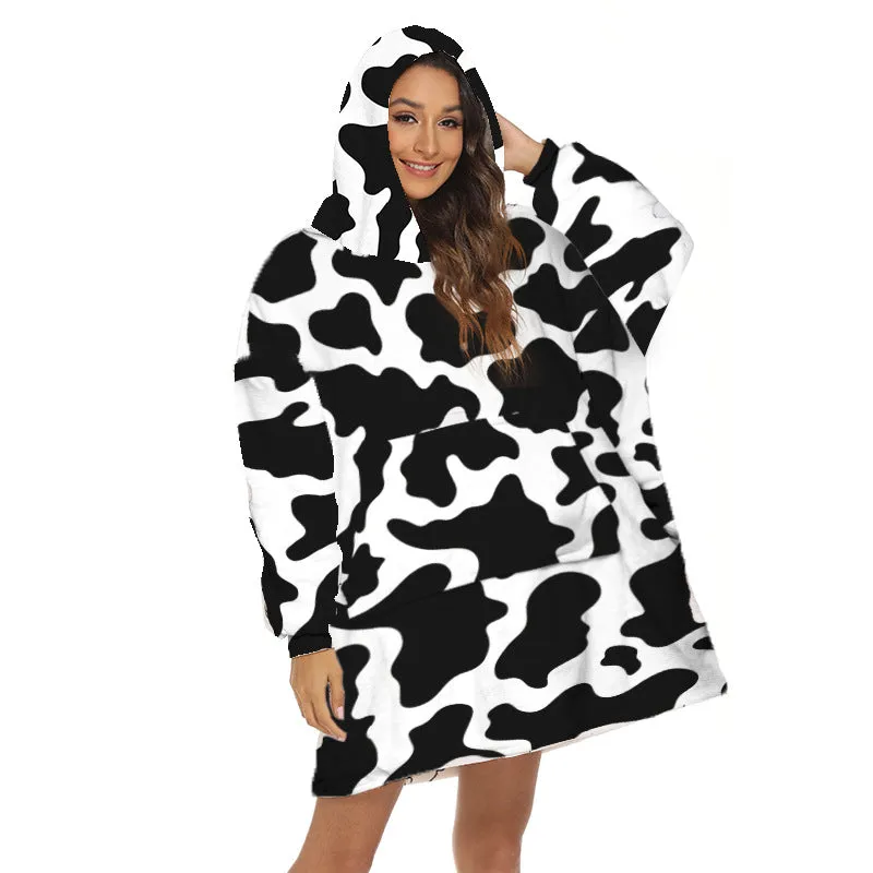 Hoodies Blankets Cartoon Pattern Printing Lazy Blanket Casual