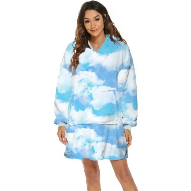 Hoodies Blankets Cartoon Pattern Printing Lazy Blanket Casual