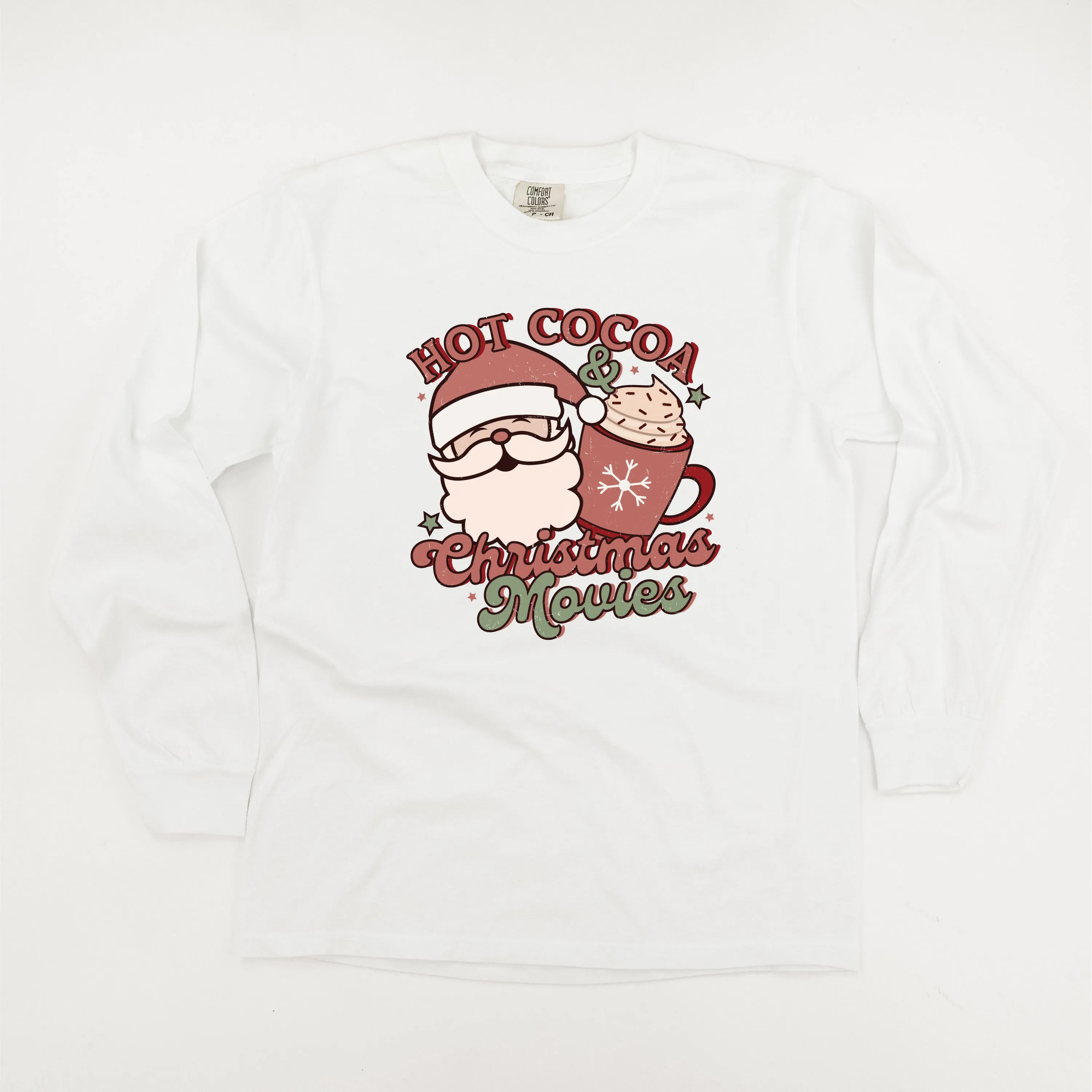 Hot Cocoa & Christmas Movies - LONG SLEEVE Comfort Colors Tee