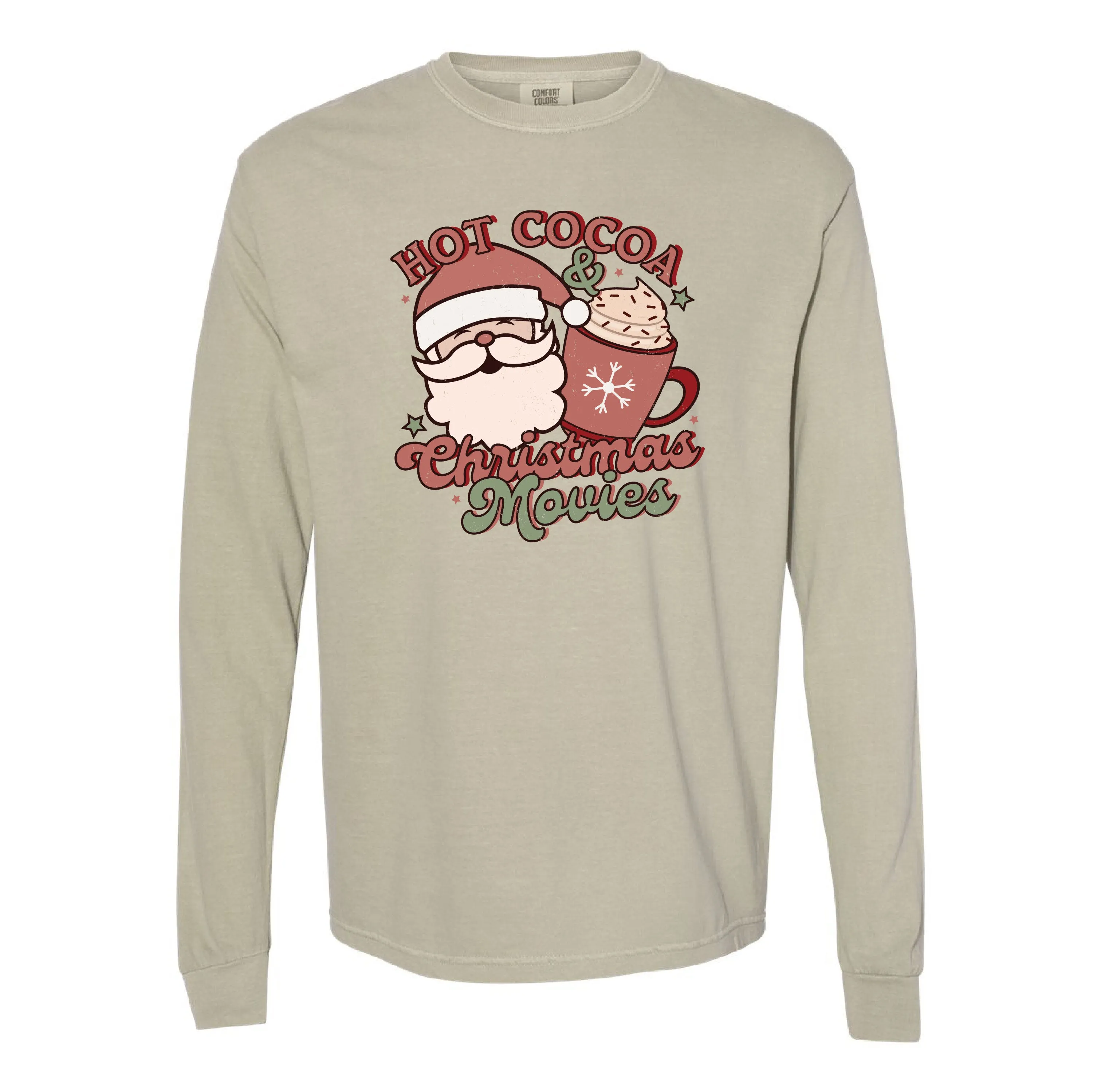Hot Cocoa & Christmas Movies - LONG SLEEVE Comfort Colors Tee