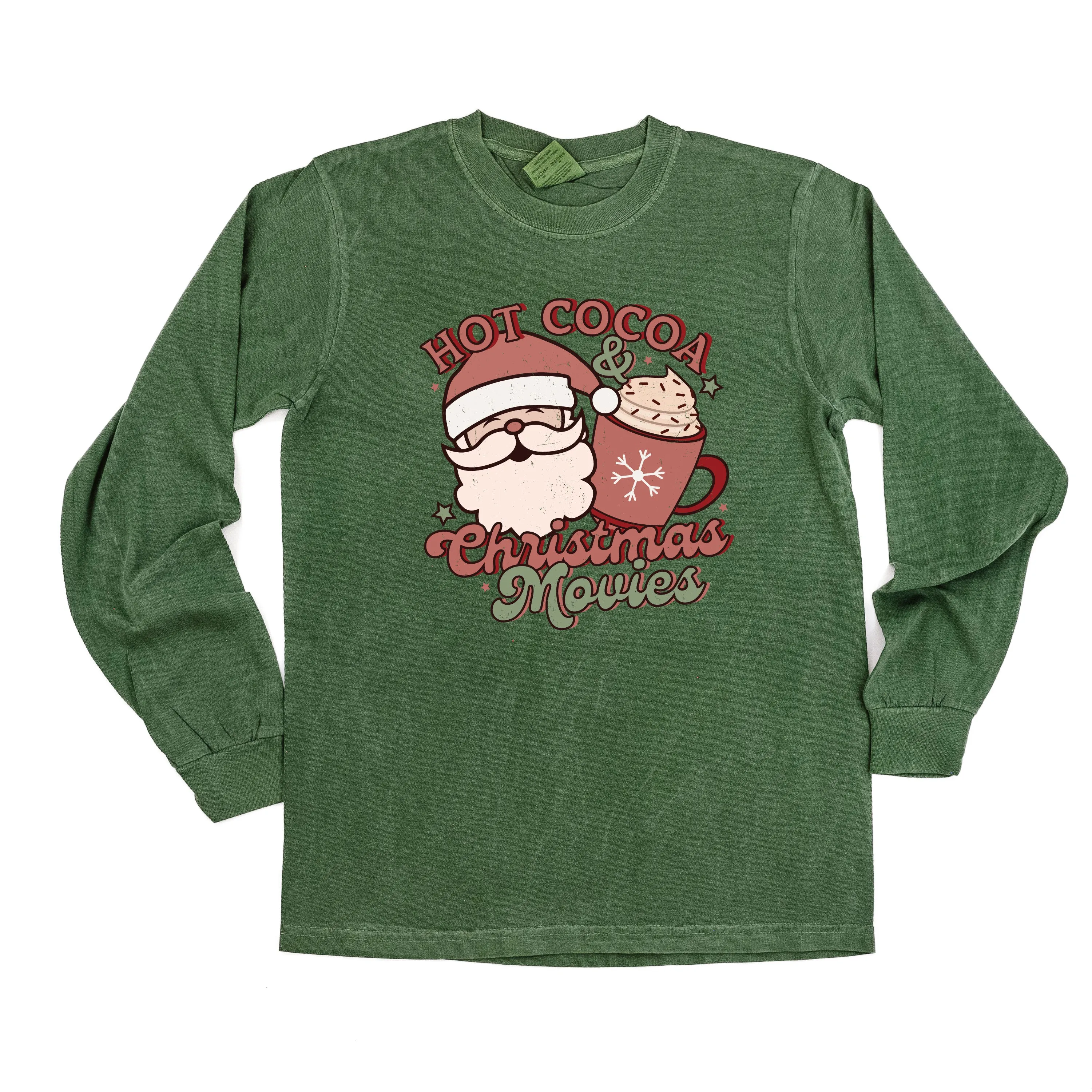 Hot Cocoa & Christmas Movies - LONG SLEEVE Comfort Colors Tee