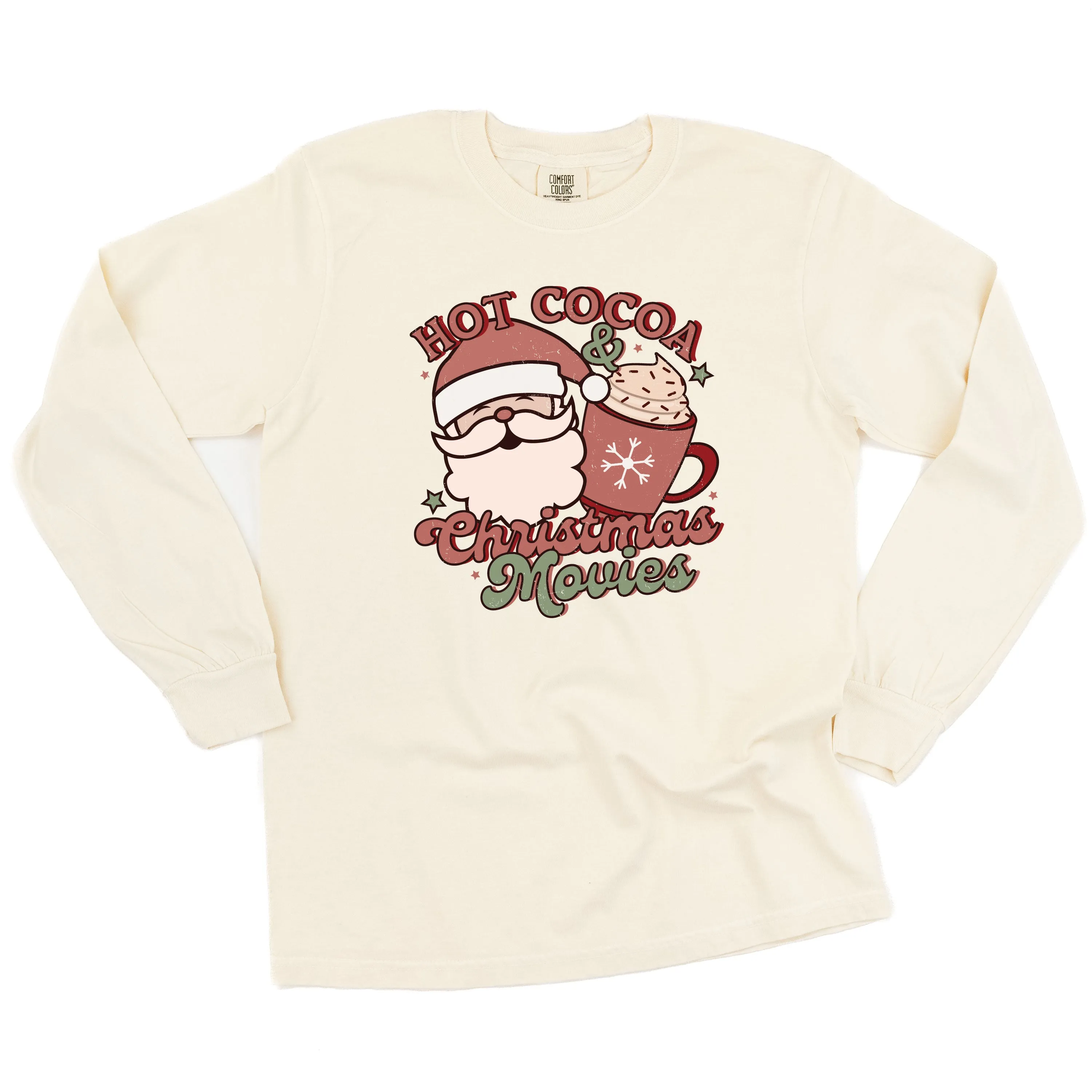 Hot Cocoa & Christmas Movies - LONG SLEEVE Comfort Colors Tee