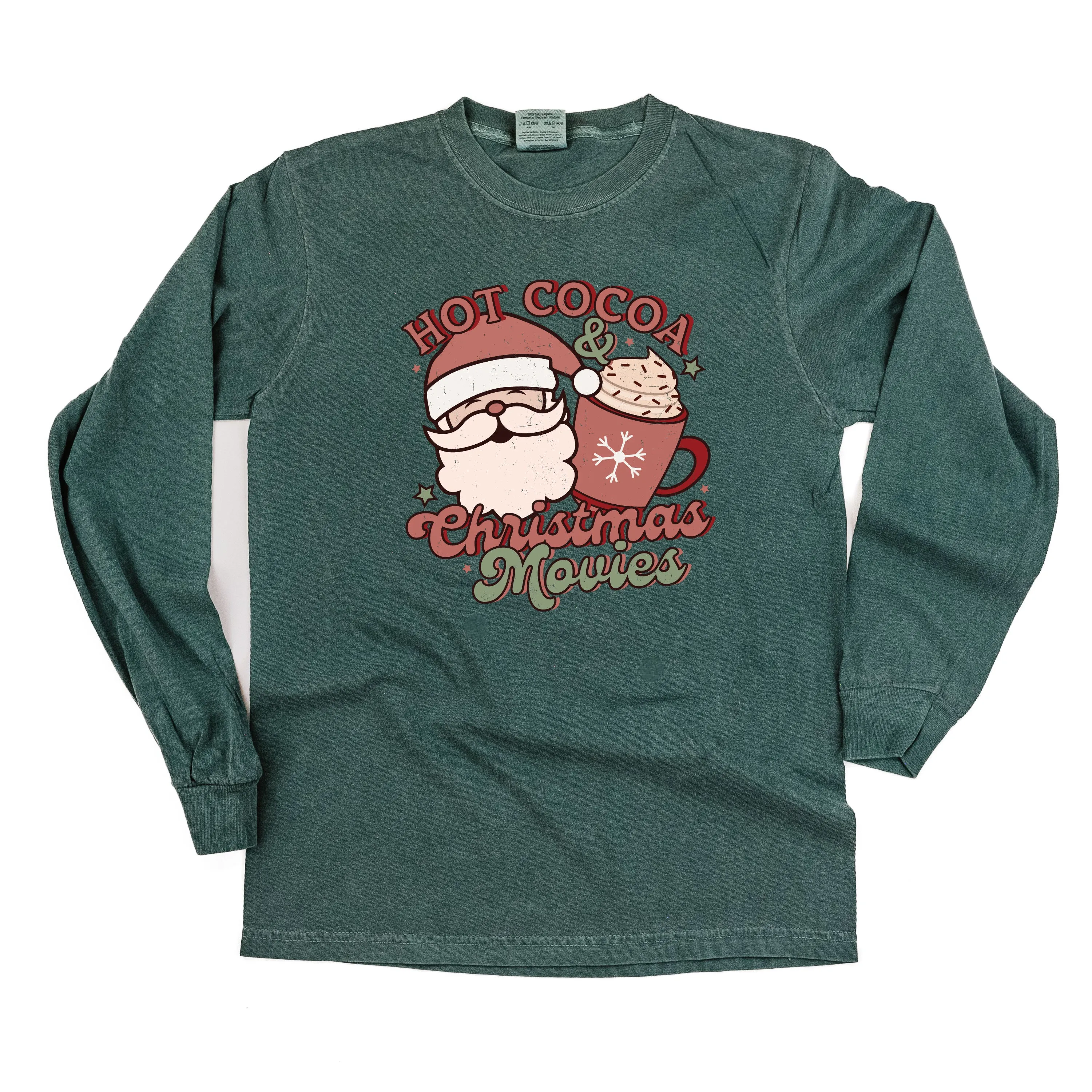 Hot Cocoa & Christmas Movies - LONG SLEEVE Comfort Colors Tee