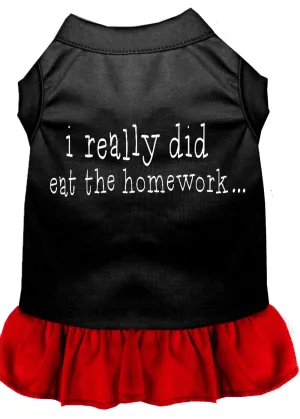 I Really Did Eat The Homework Screen Print Dress Black With Red Med