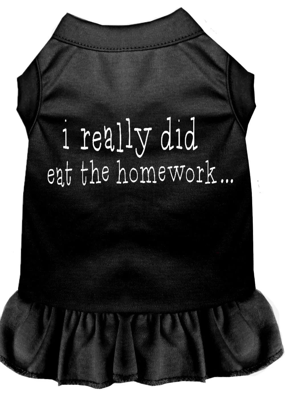 I Really Did Eat The Homework Screen Print Dress Black Xxl