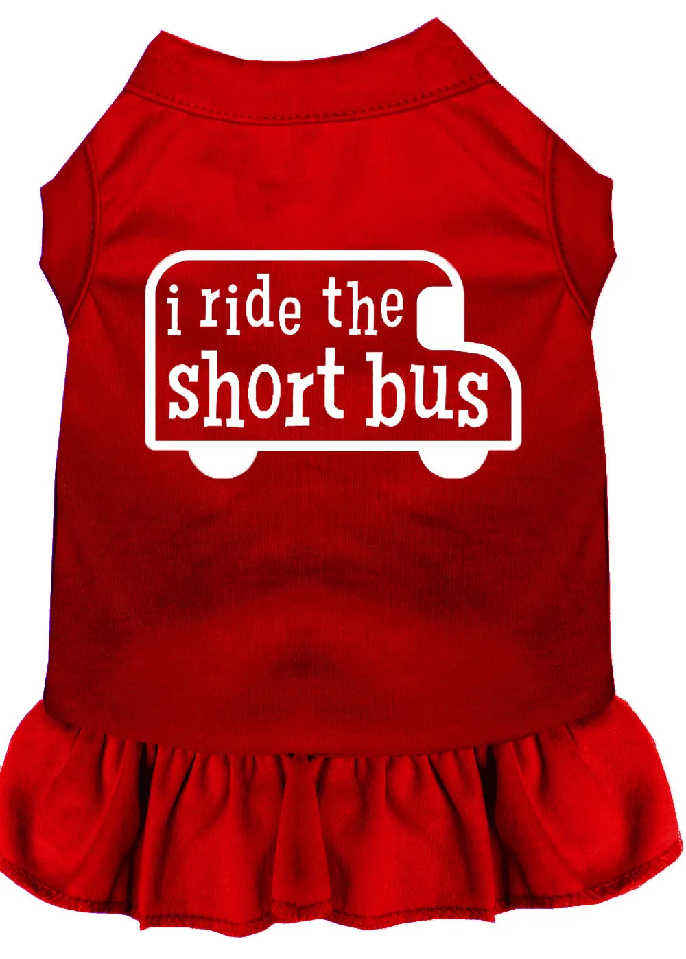 I Ride The Short Bus Screen Print Dress Red Xxxl