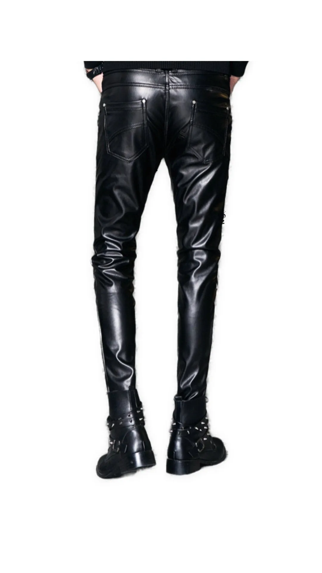 Kanuha - Black Pu-Leather Pant’s for Men