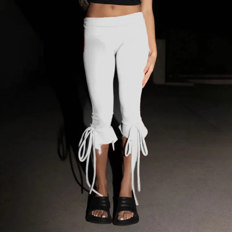 Knee Length Capri Low Waist Drawstring Pants