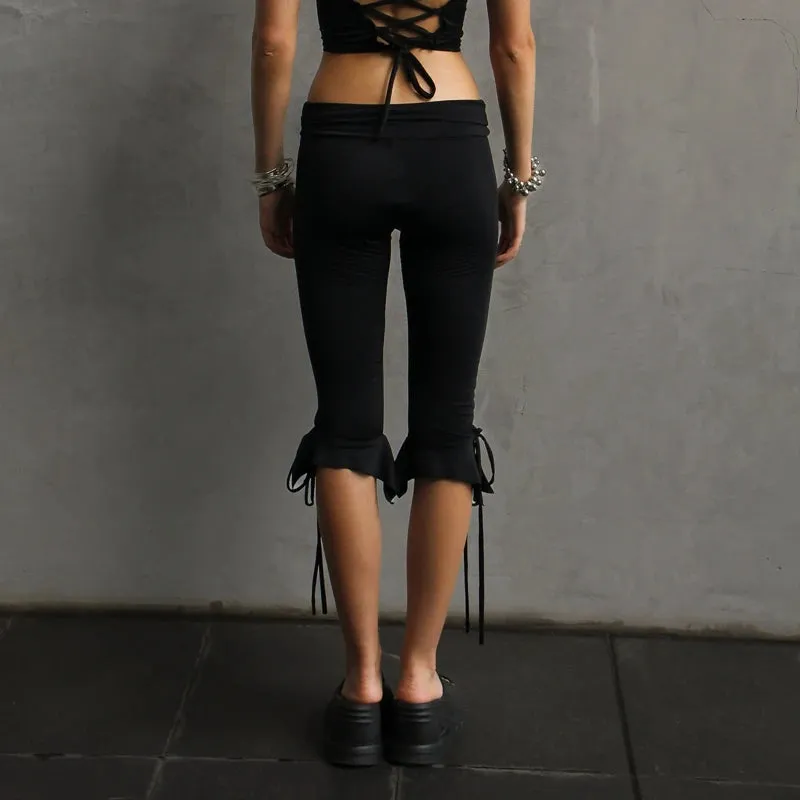 Knee Length Capri Low Waist Drawstring Pants
