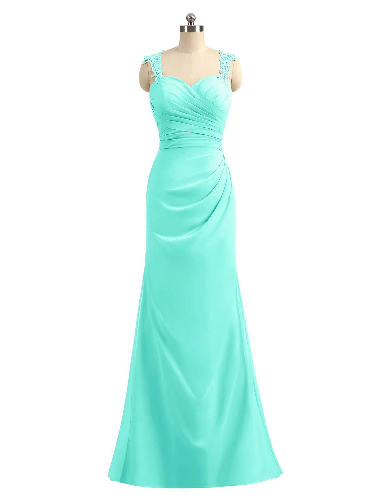 Lace Appliqued Strap Sheath Open Back Dress Spa