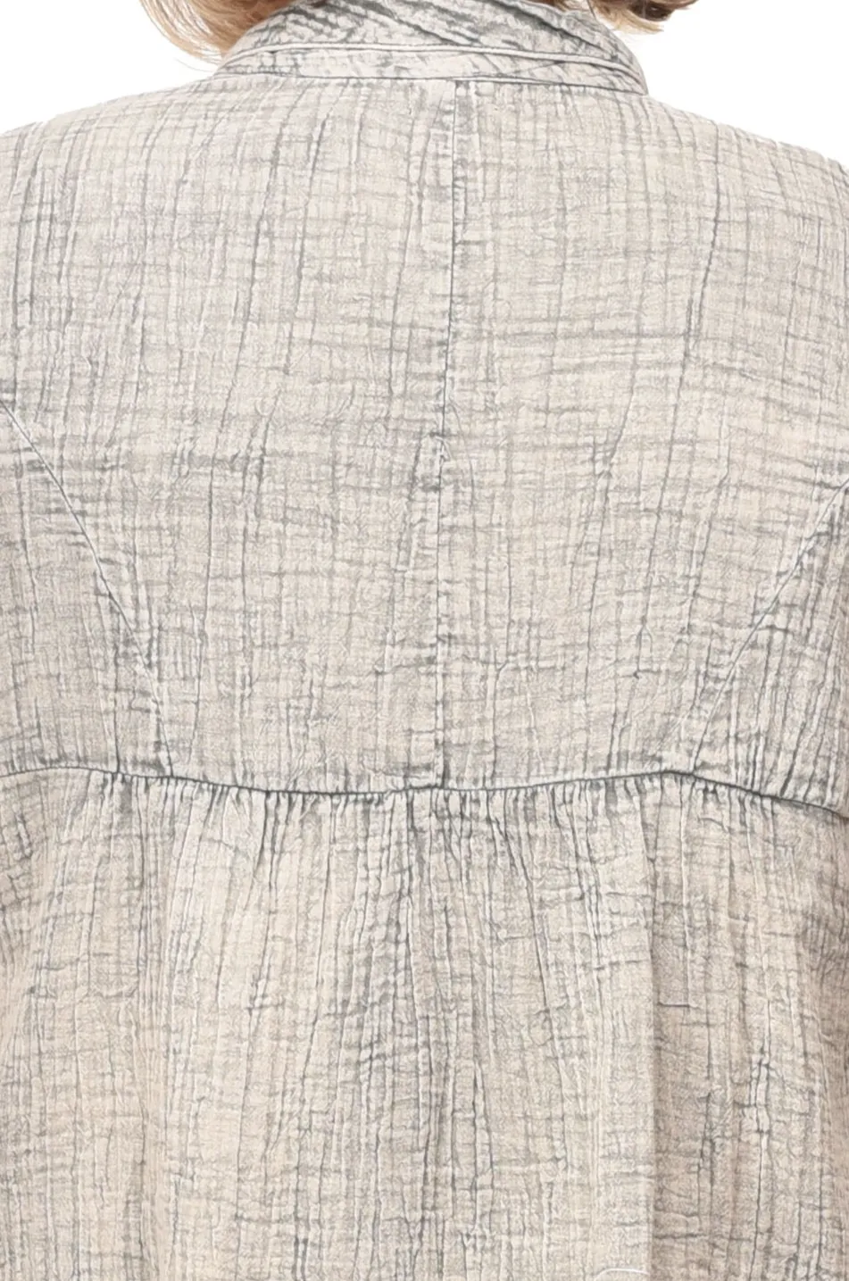 Landon Womens Jacket Cotton Gauze in Elephant