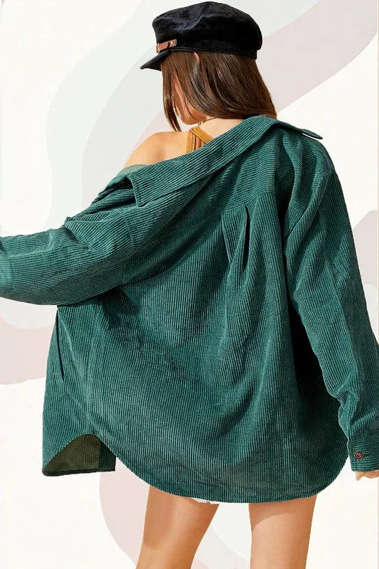 Madera Long Sleeve Oversized Button Front Shacket