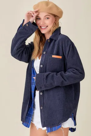 Madera Long Sleeve Oversized Button Front Shacket