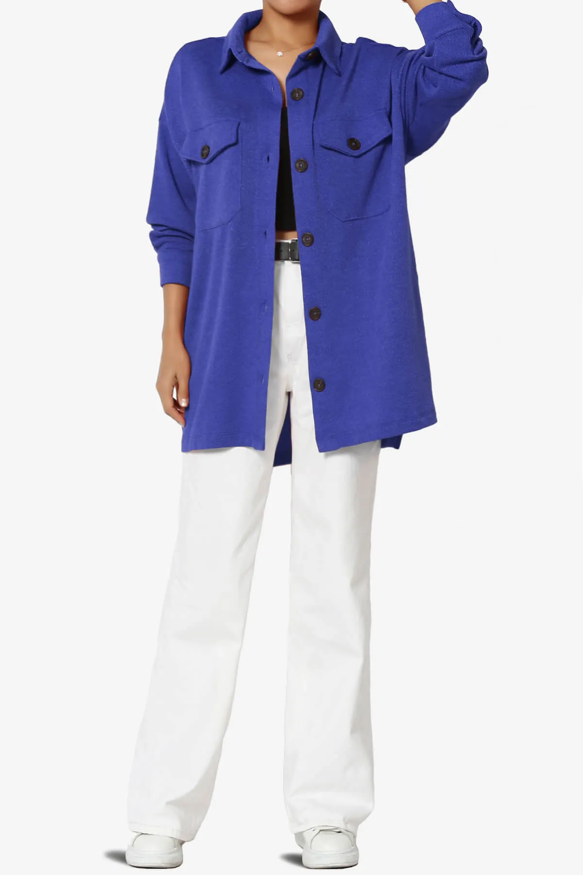 Matryx Jacquard Oversized Shirts Shacket