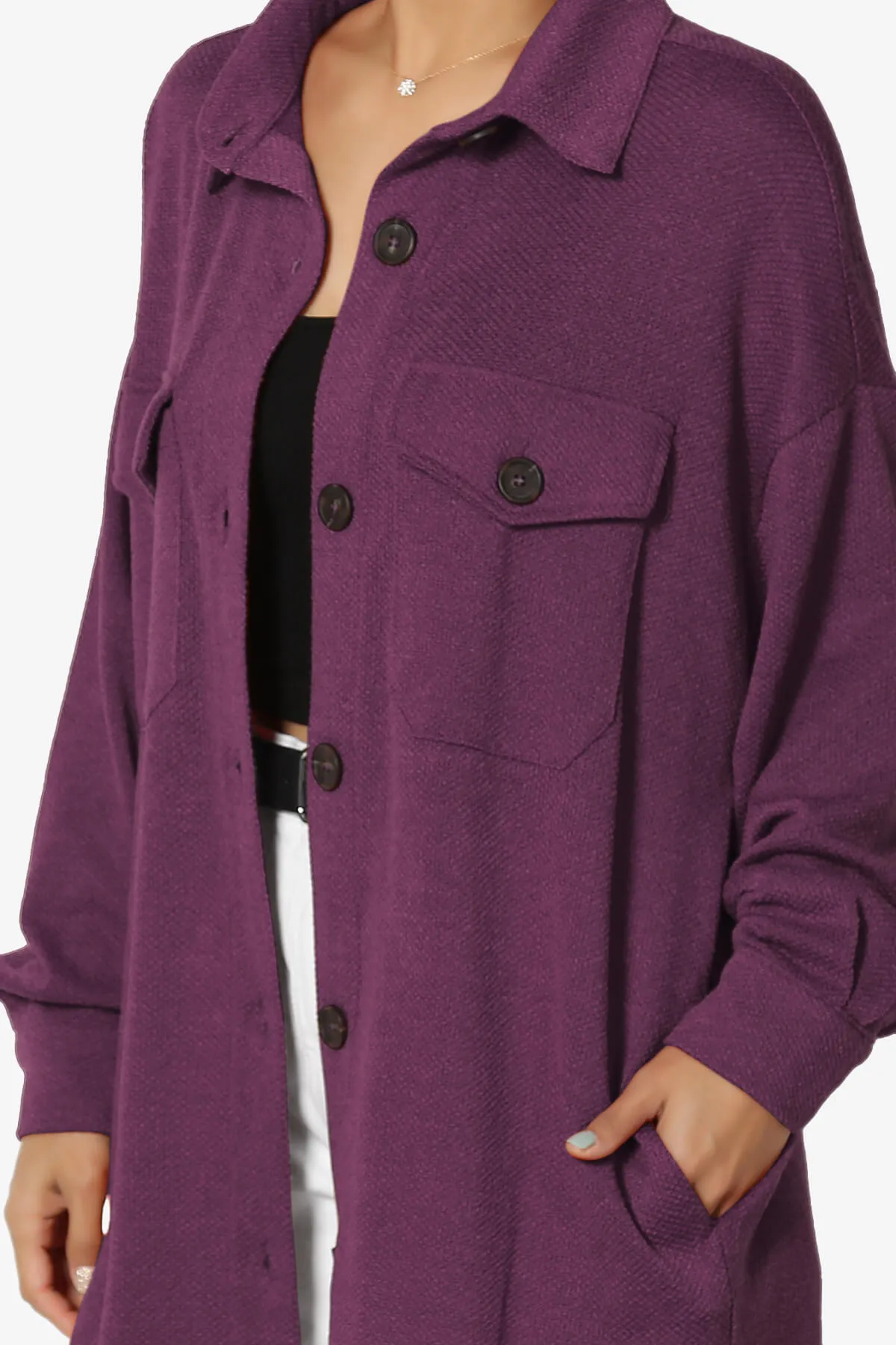 Matryx Jacquard Oversized Shirts Shacket