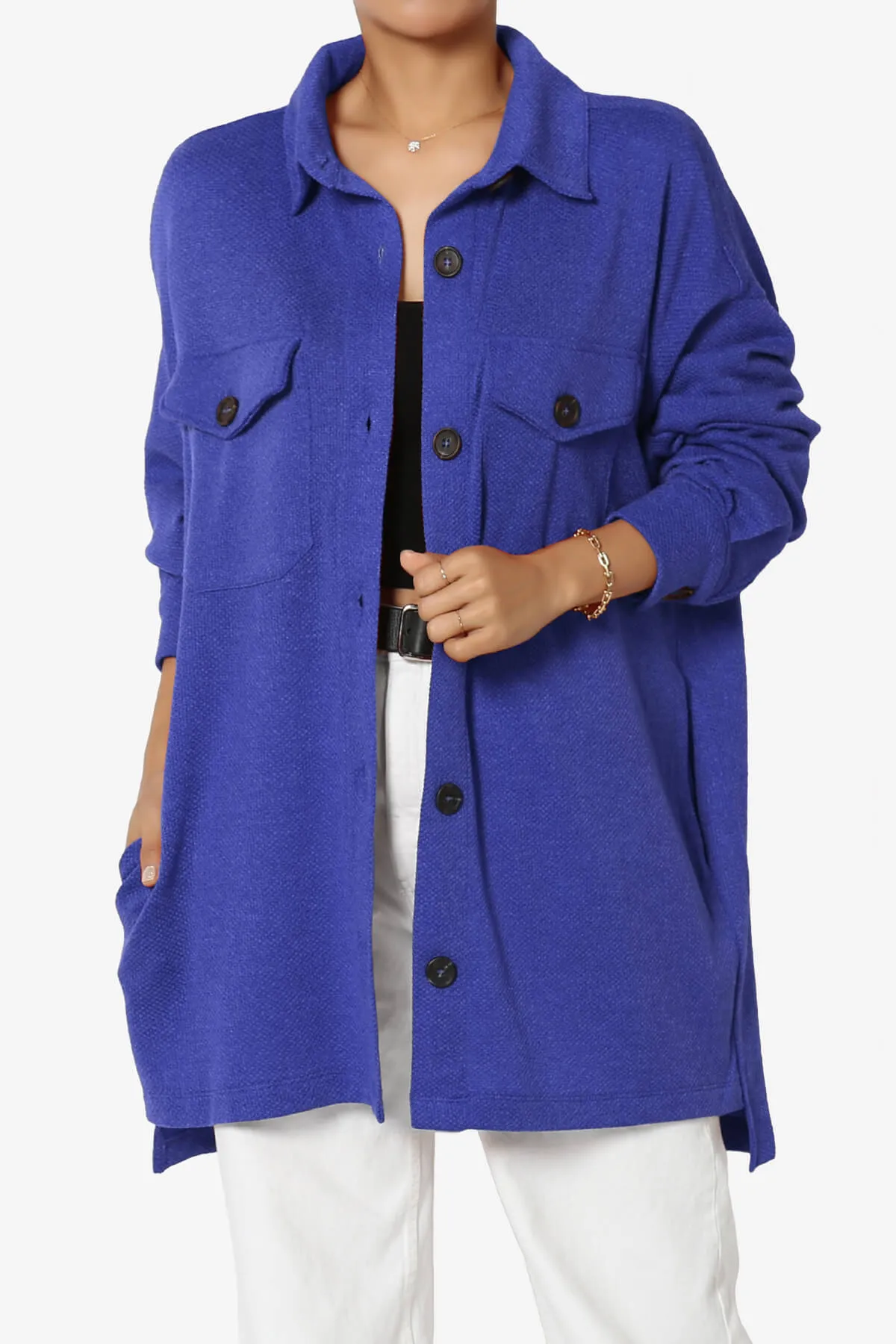 Matryx Jacquard Oversized Shirts Shacket