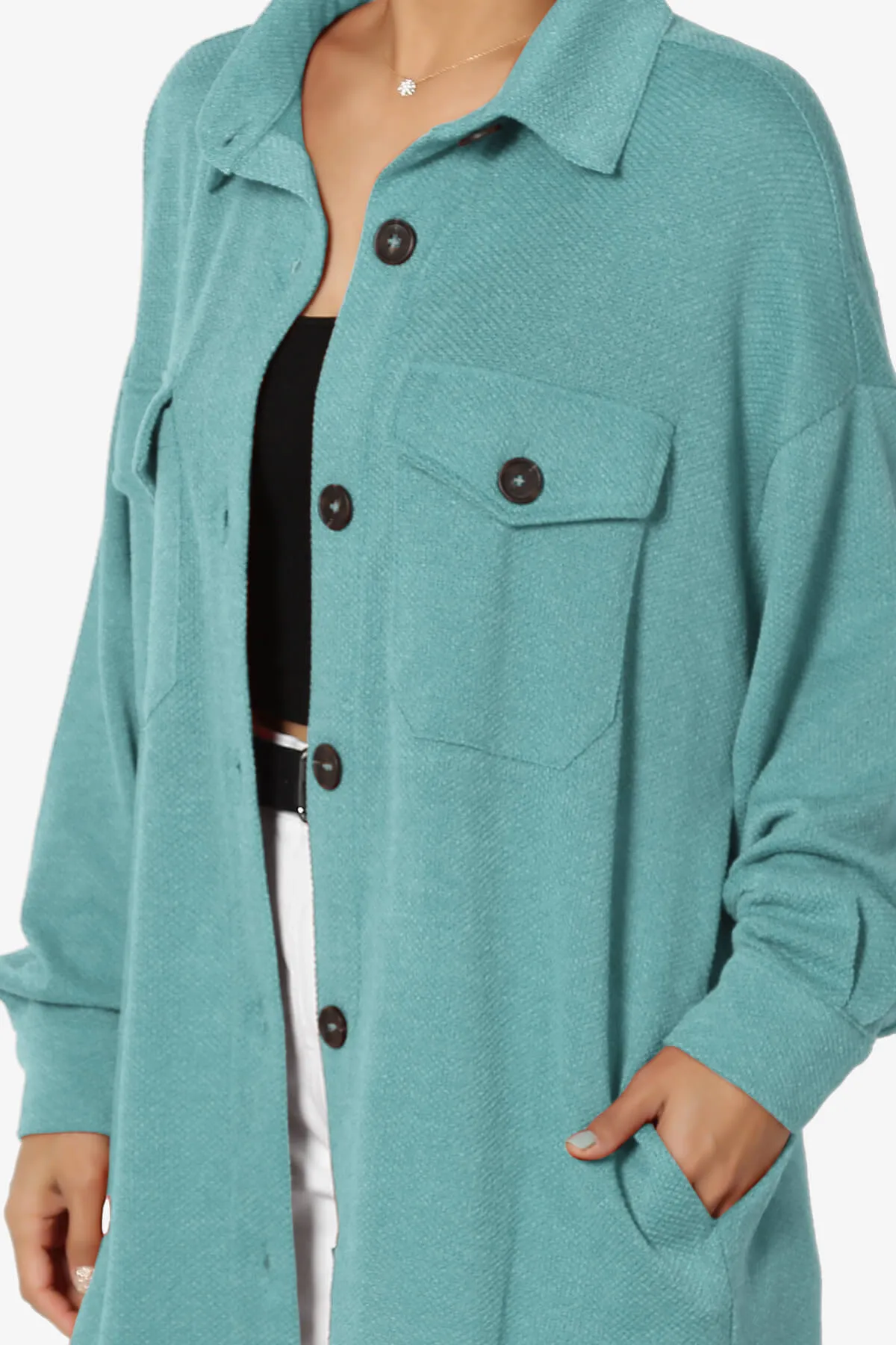 Matryx Jacquard Oversized Shirts Shacket