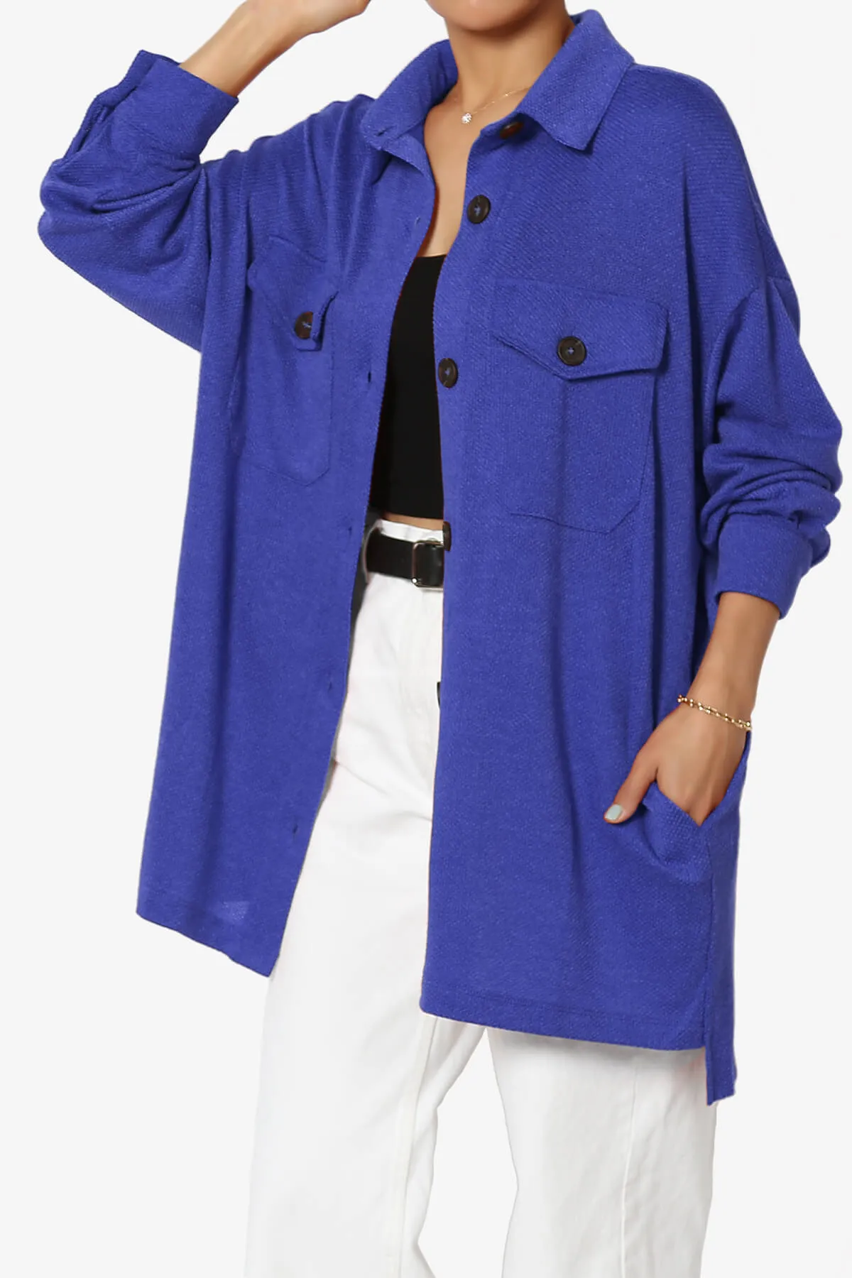 Matryx Jacquard Oversized Shirts Shacket