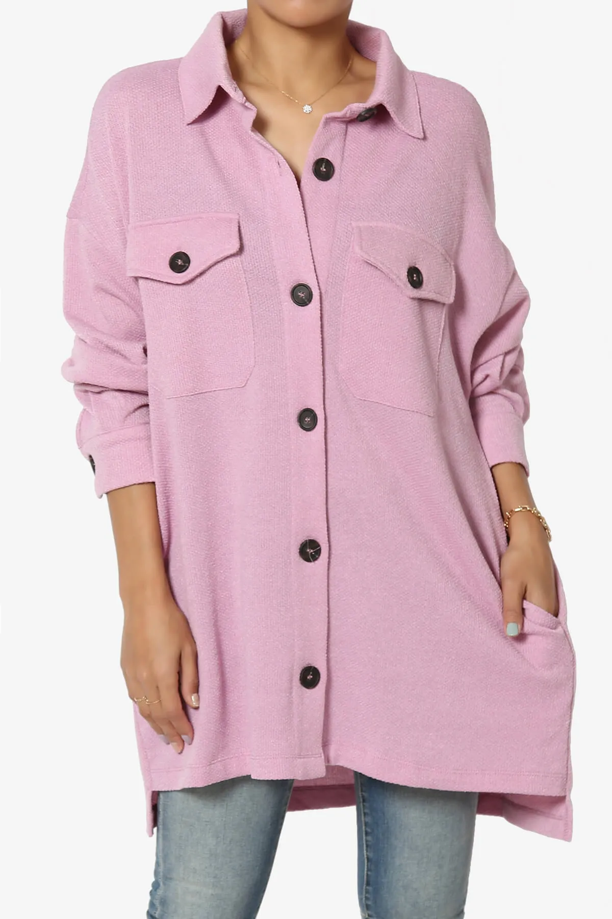 Matryx Jacquard Oversized Shirts Shacket