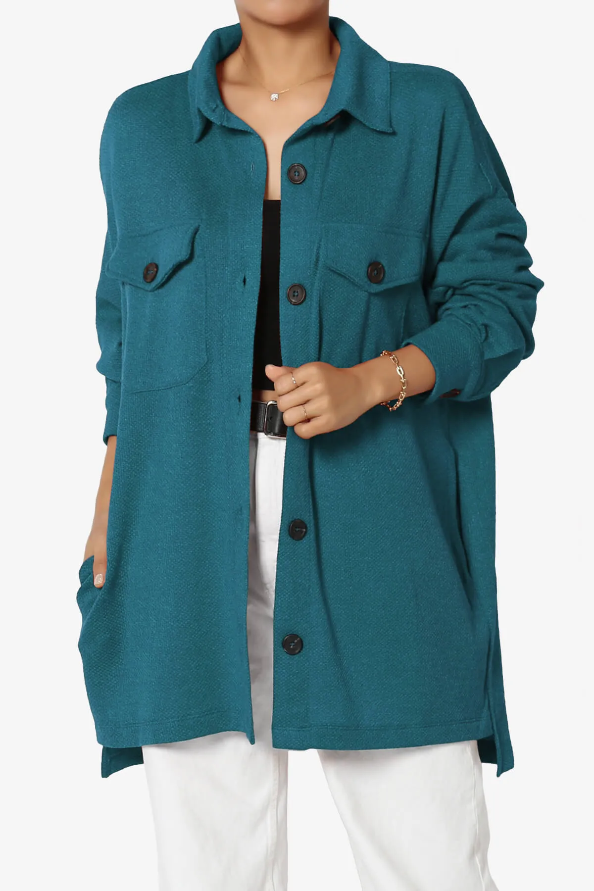 Matryx Jacquard Oversized Shirts Shacket