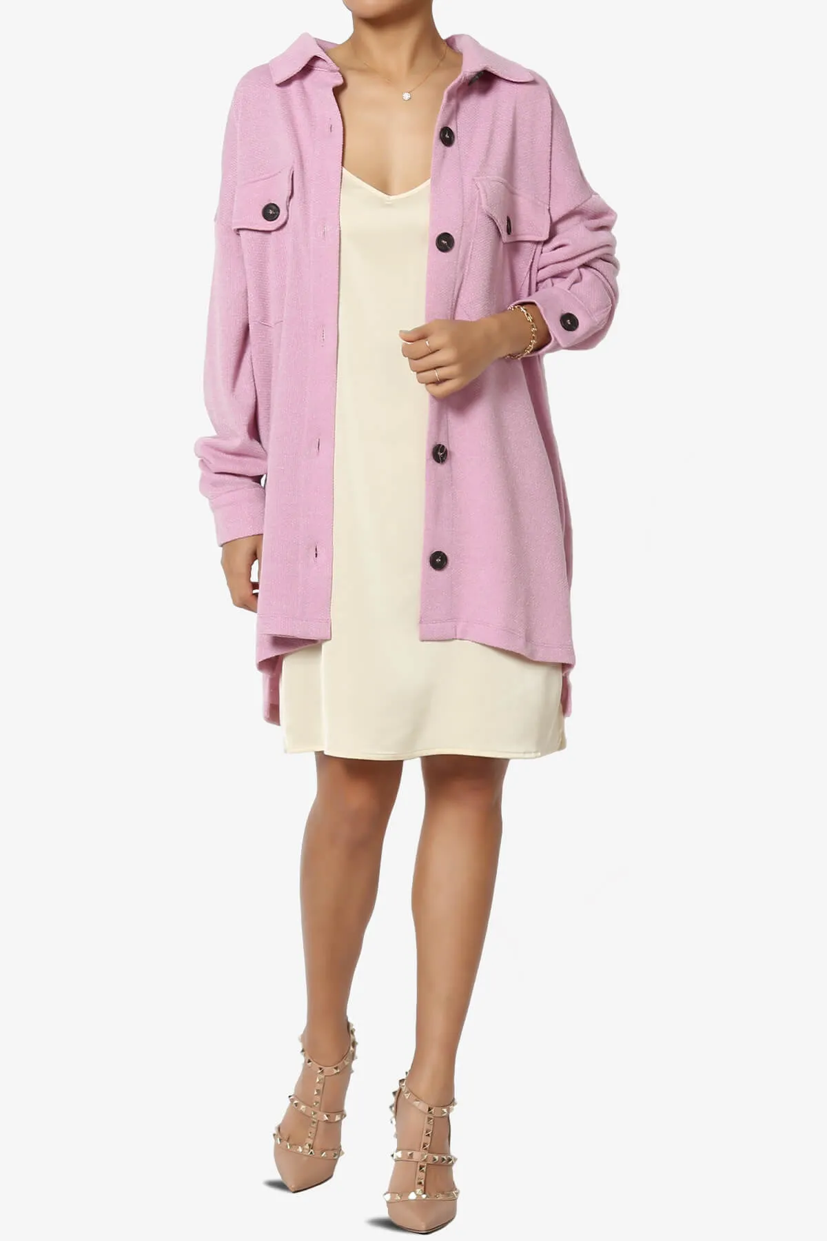 Matryx Jacquard Oversized Shirts Shacket