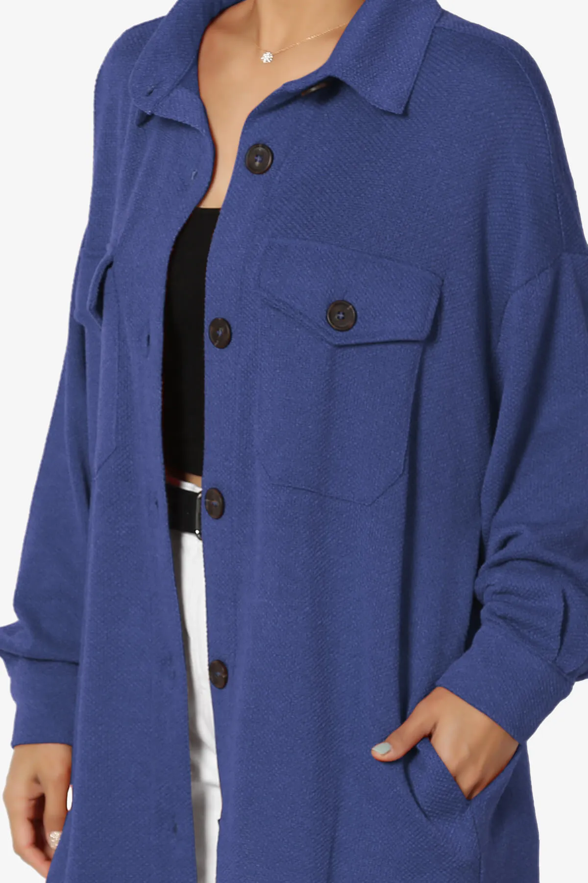 Matryx Jacquard Oversized Shirts Shacket