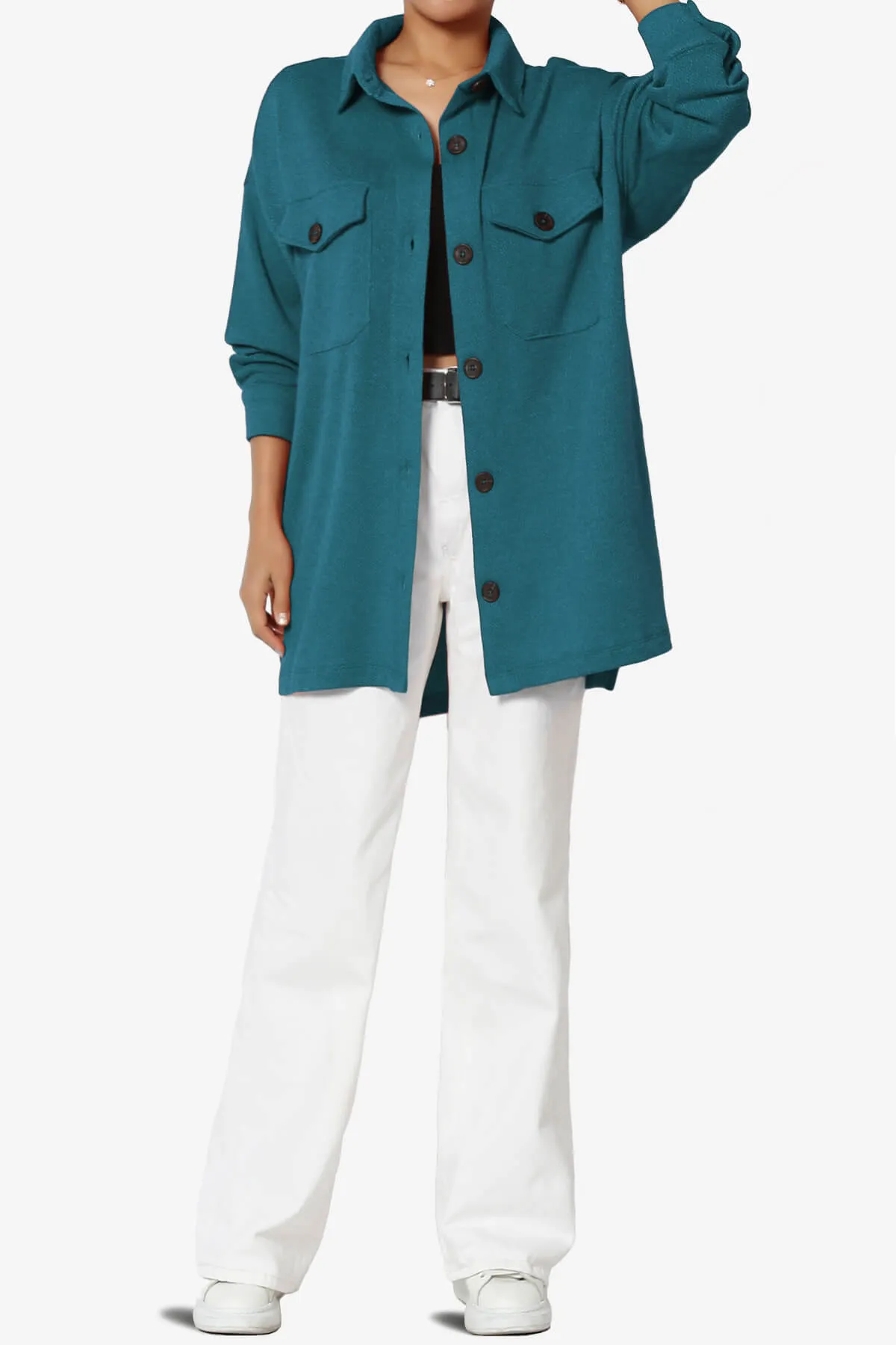 Matryx Jacquard Oversized Shirts Shacket