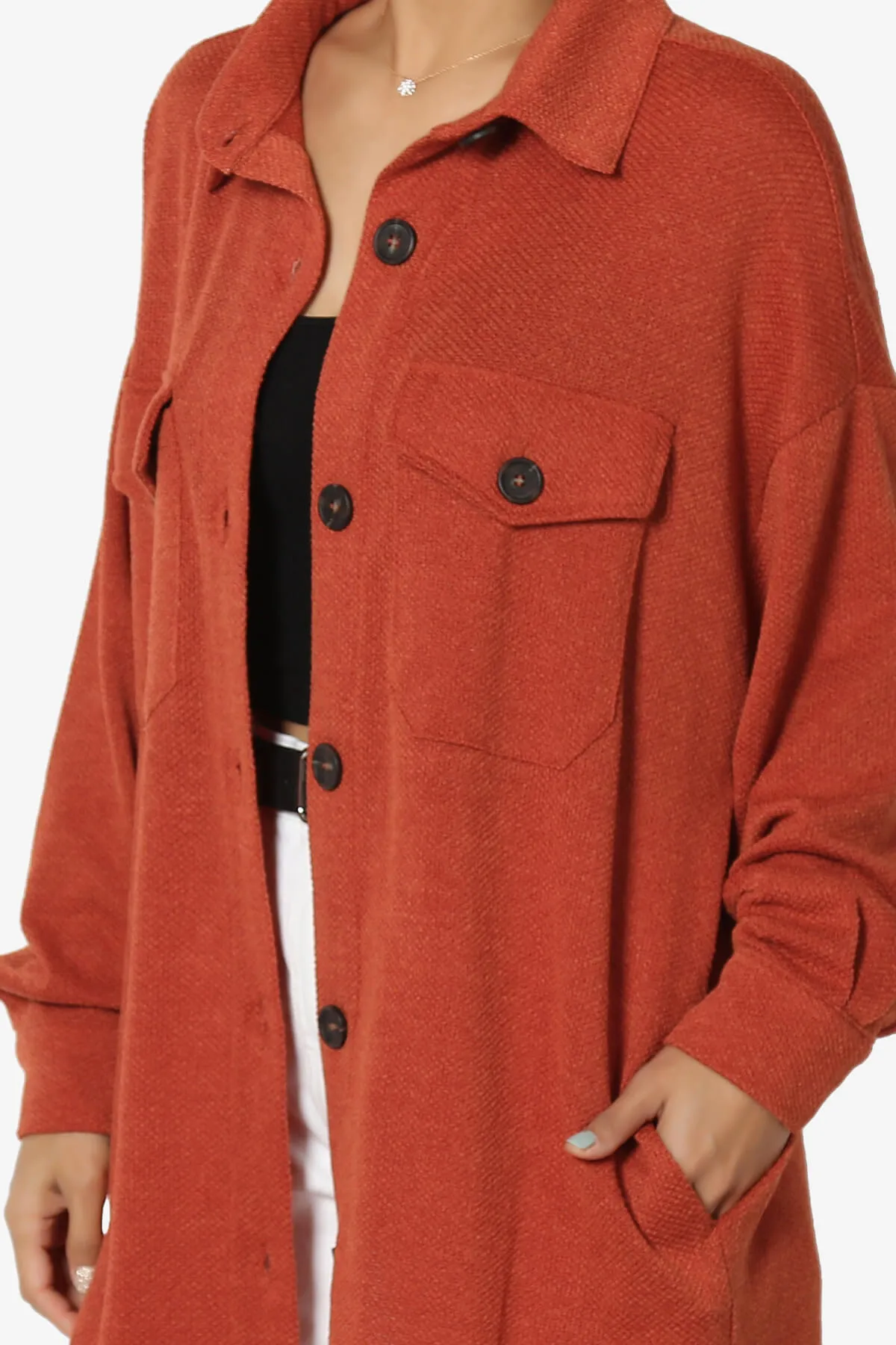 Matryx Jacquard Oversized Shirts Shacket