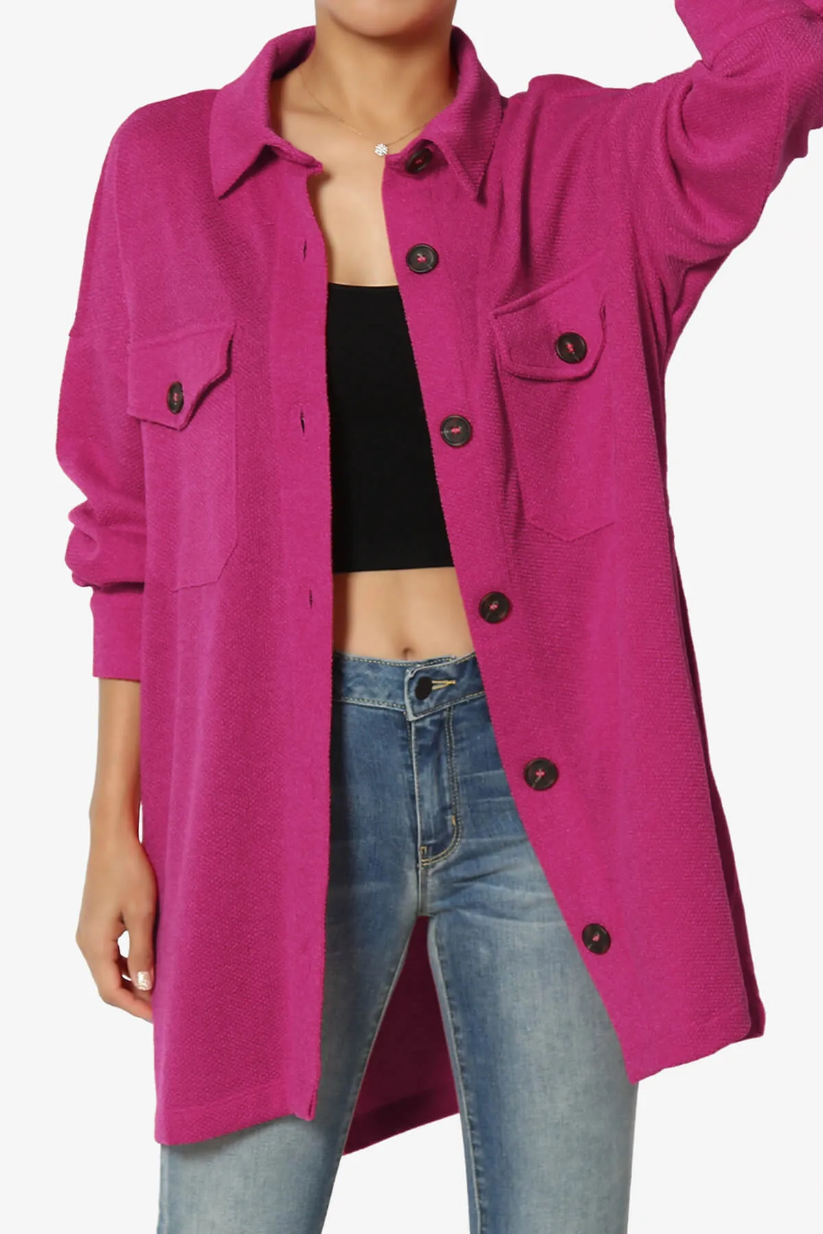 Matryx Jacquard Oversized Shirts Shacket