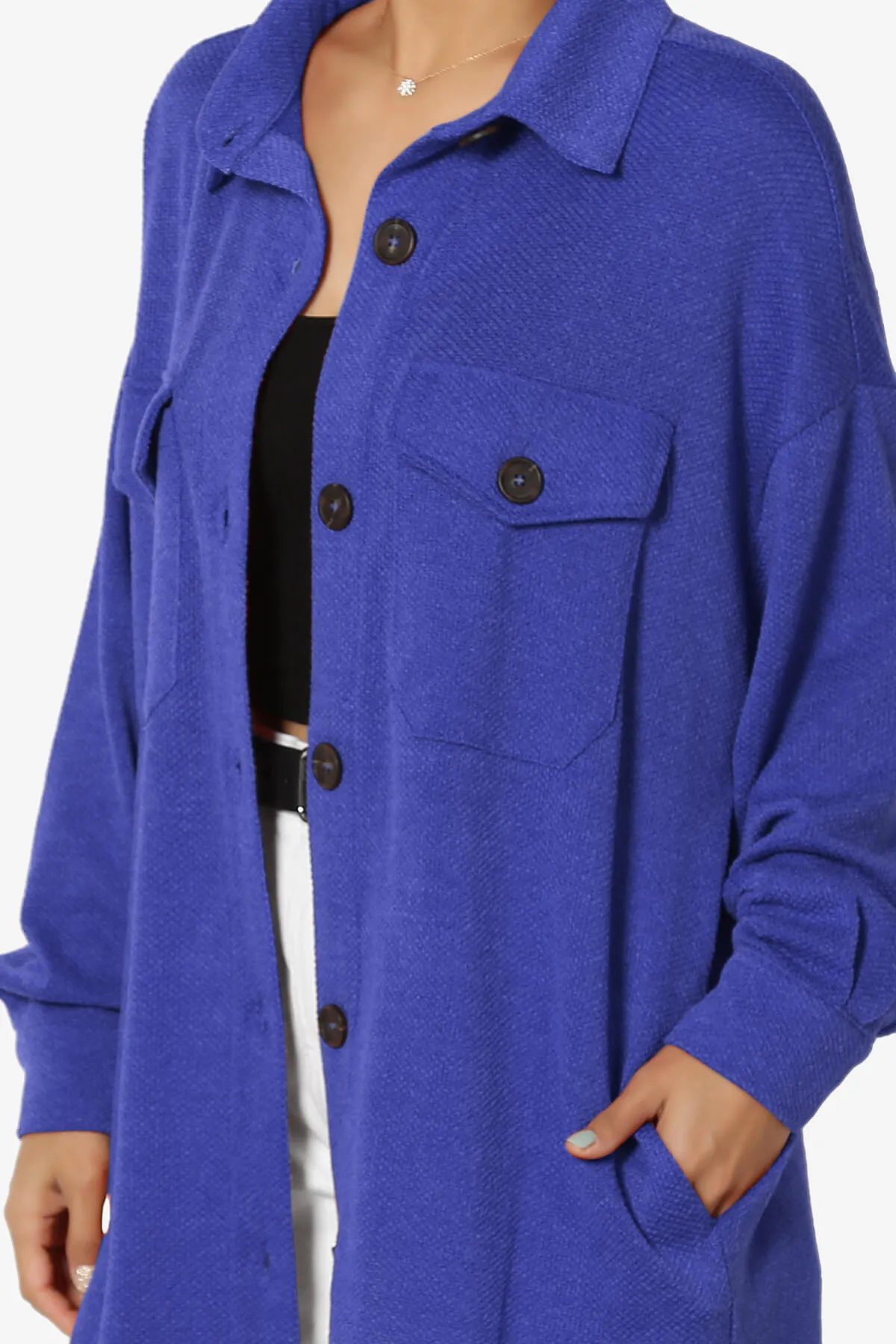 Matryx Jacquard Oversized Shirts Shacket