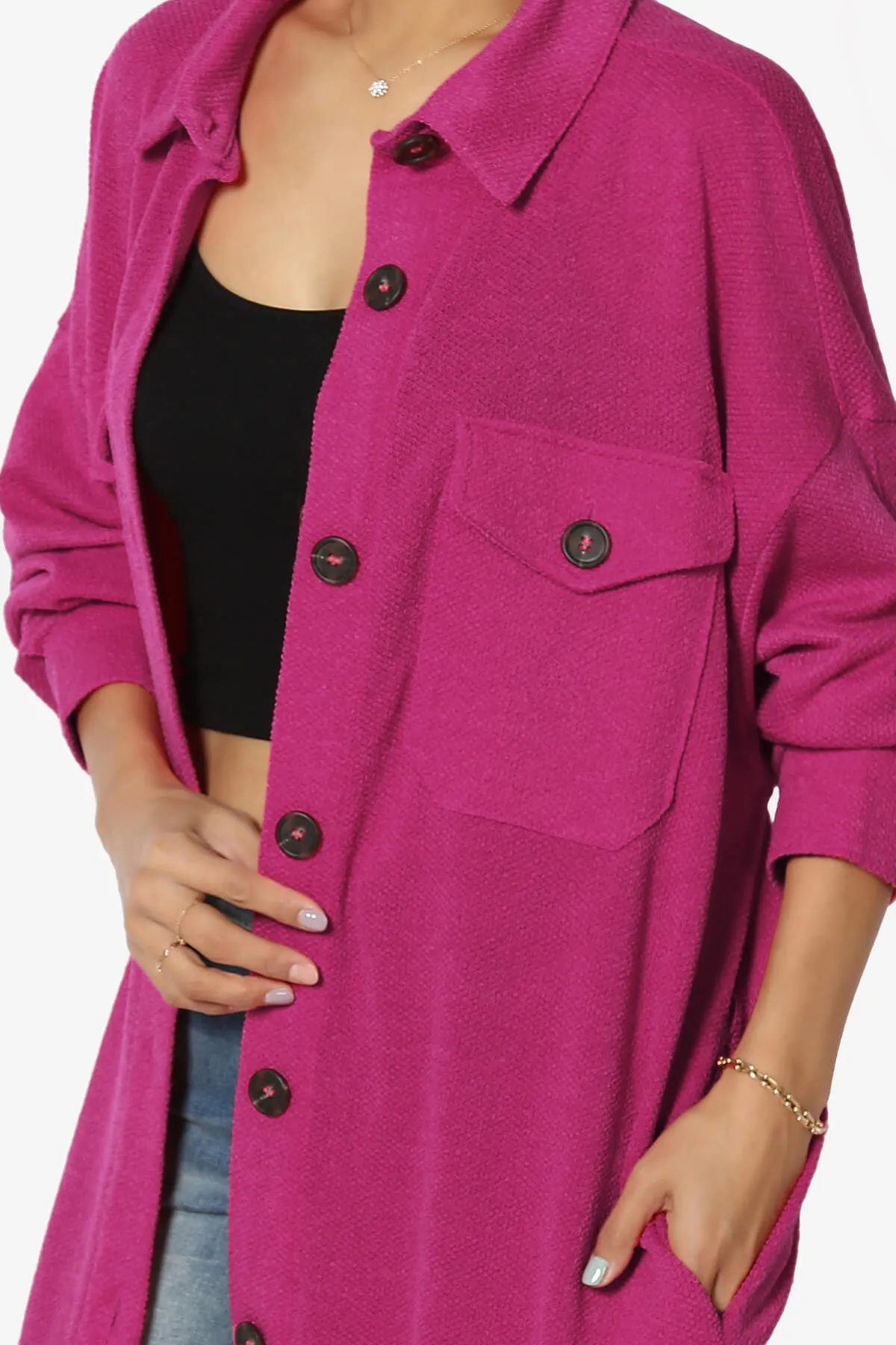 Matryx Jacquard Oversized Shirts Shacket