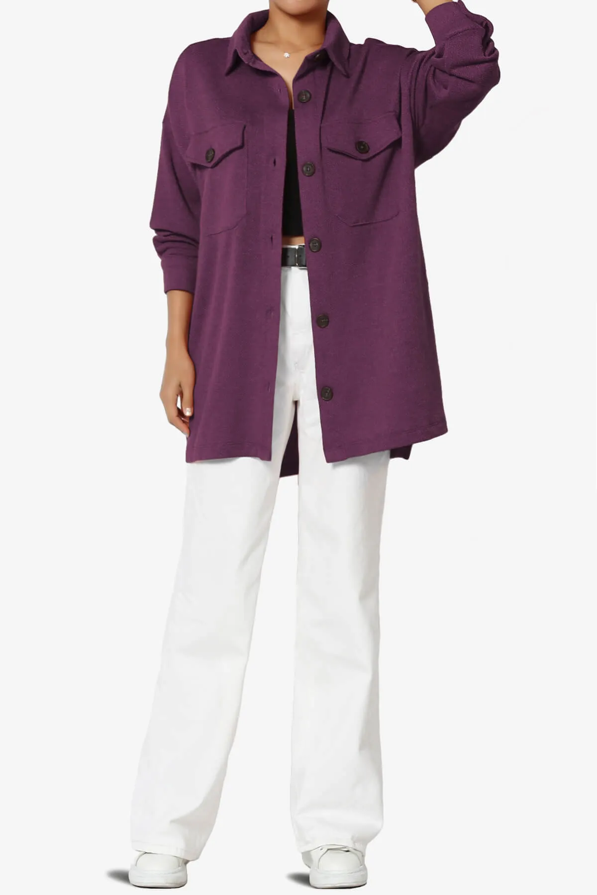 Matryx Jacquard Oversized Shirts Shacket