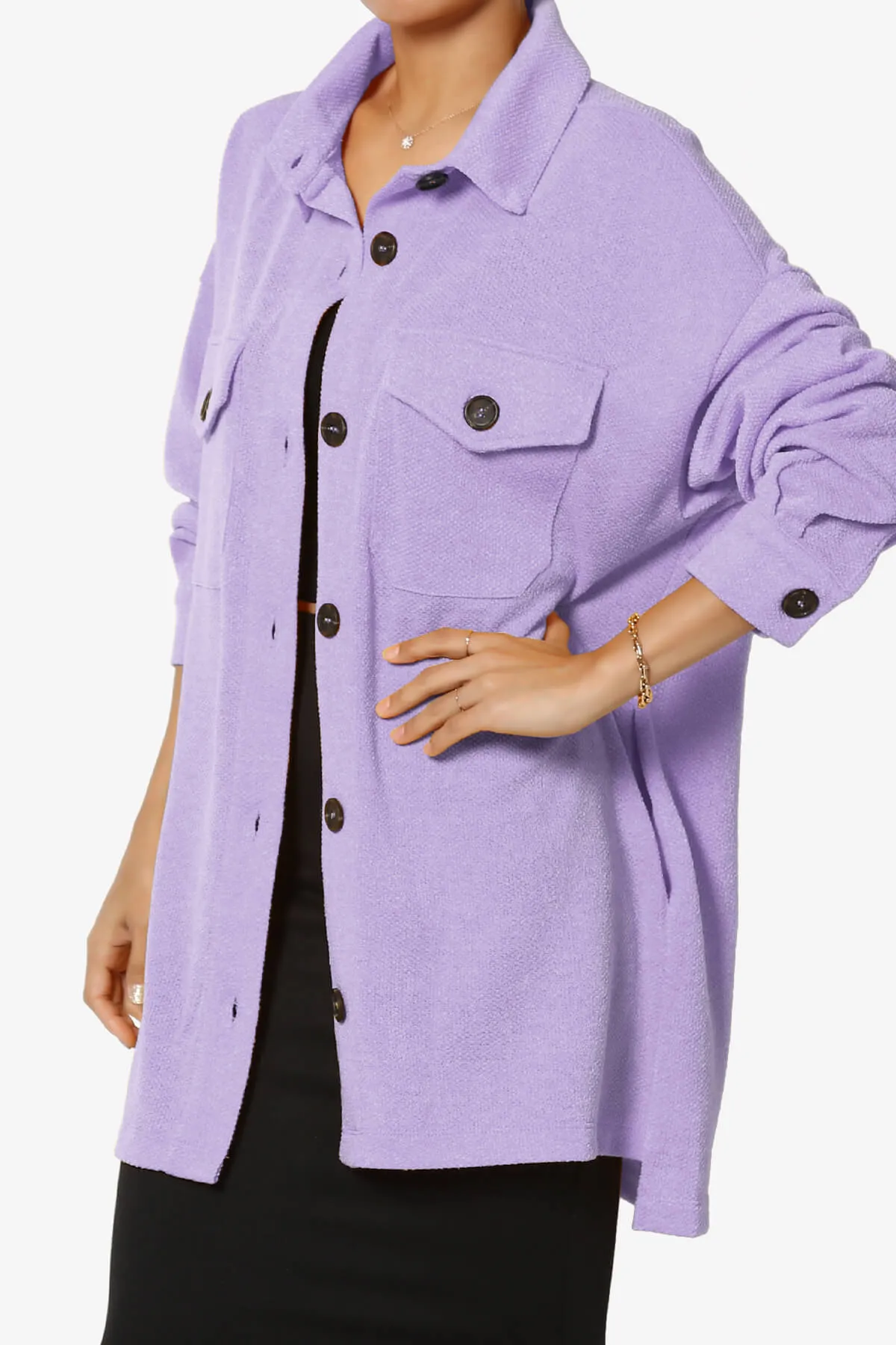 Matryx Jacquard Oversized Shirts Shacket