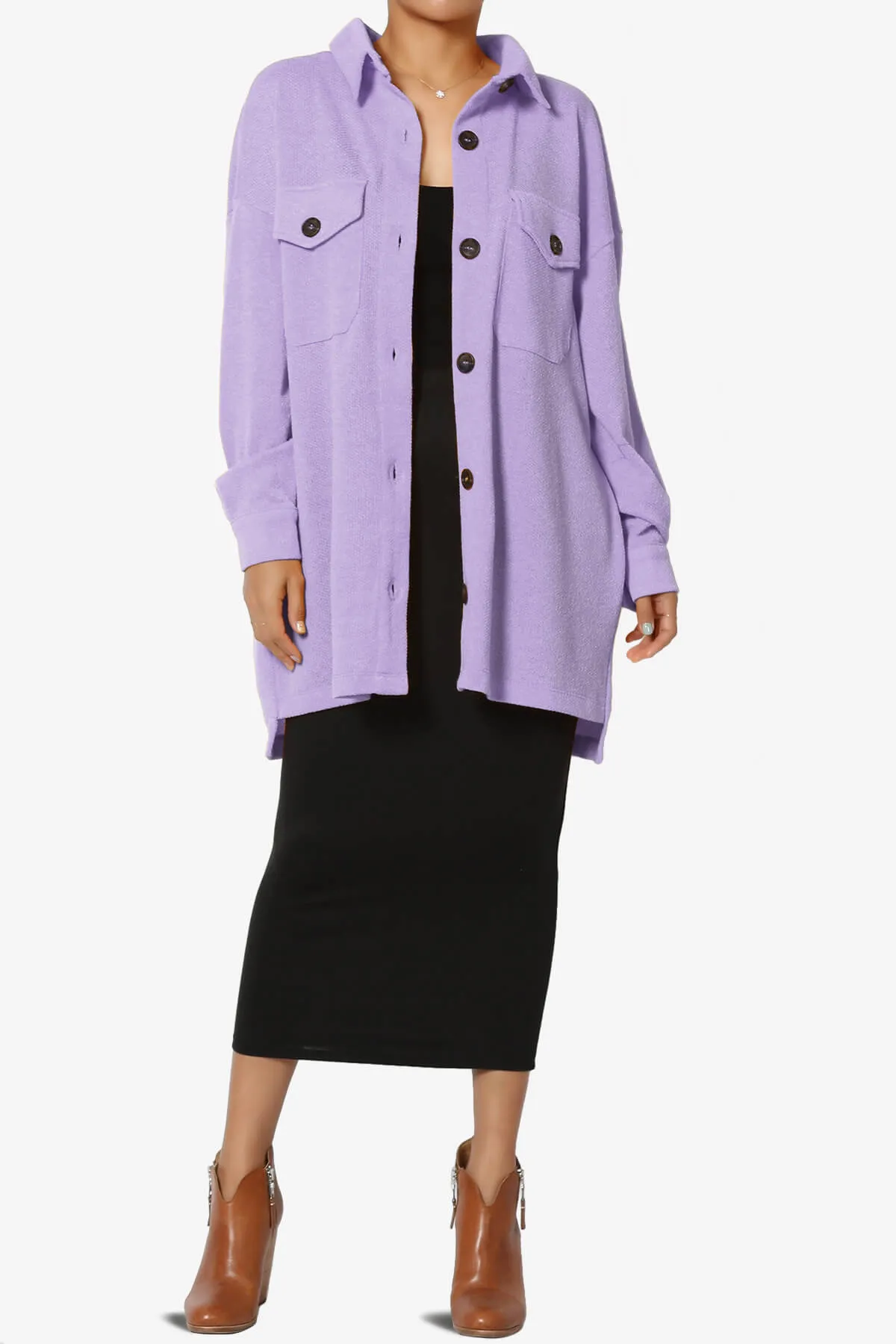 Matryx Jacquard Oversized Shirts Shacket