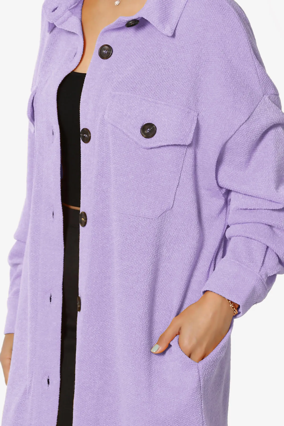 Matryx Jacquard Oversized Shirts Shacket