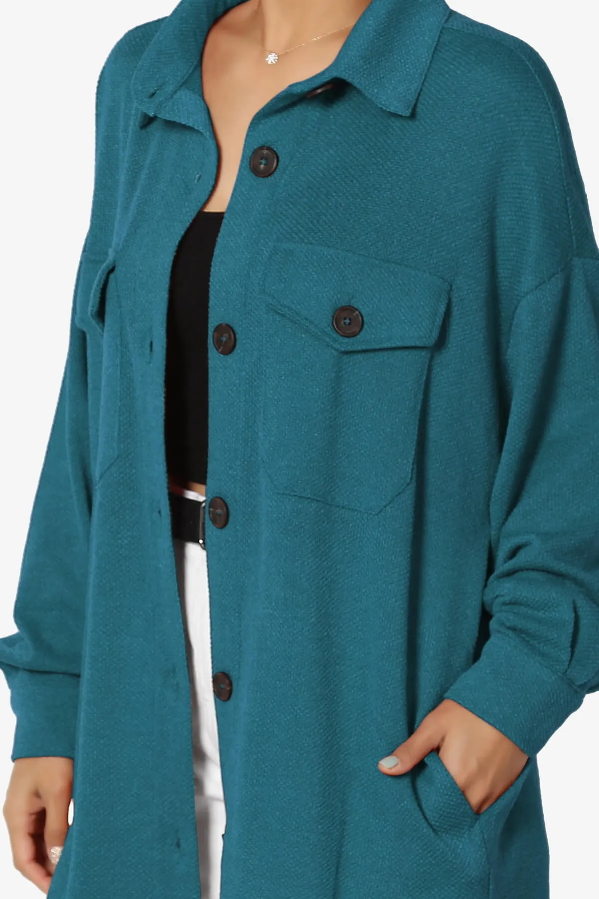 Matryx Jacquard Oversized Shirts Shacket