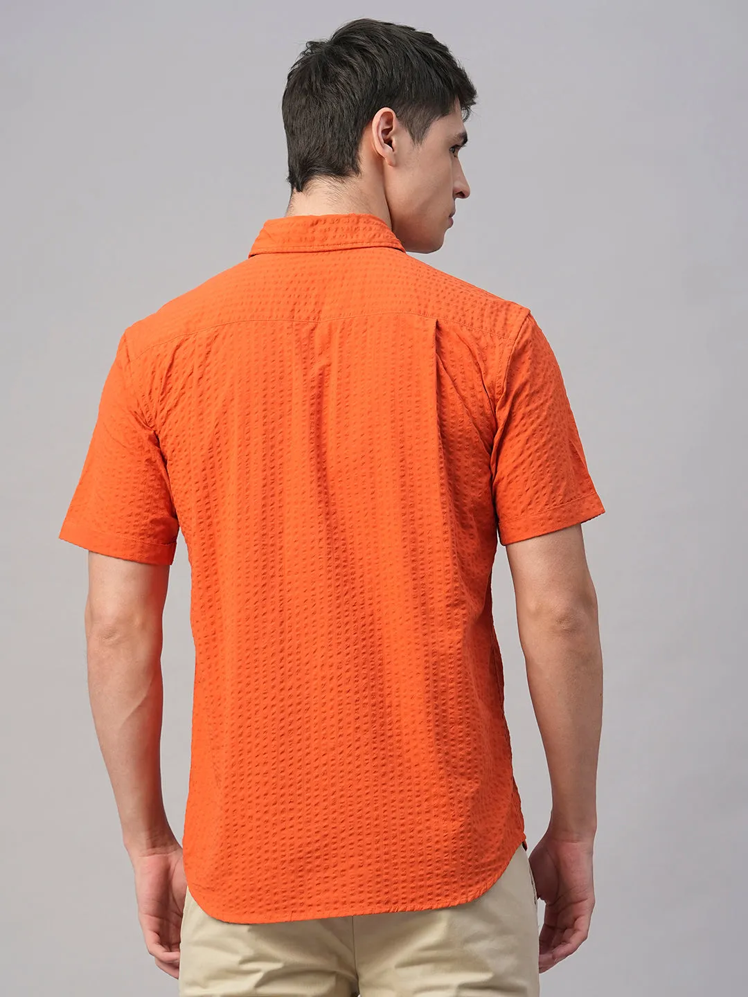 Men's Brick Cotton Regular Fit Shirt