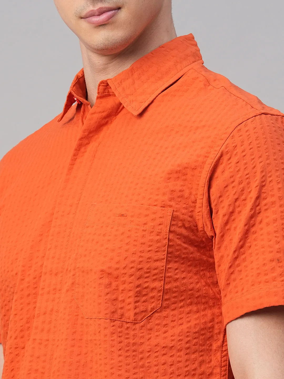 Men's Brick Cotton Regular Fit Shirt