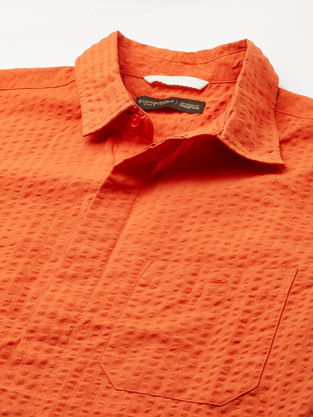 Men's Brick Cotton Regular Fit Shirt