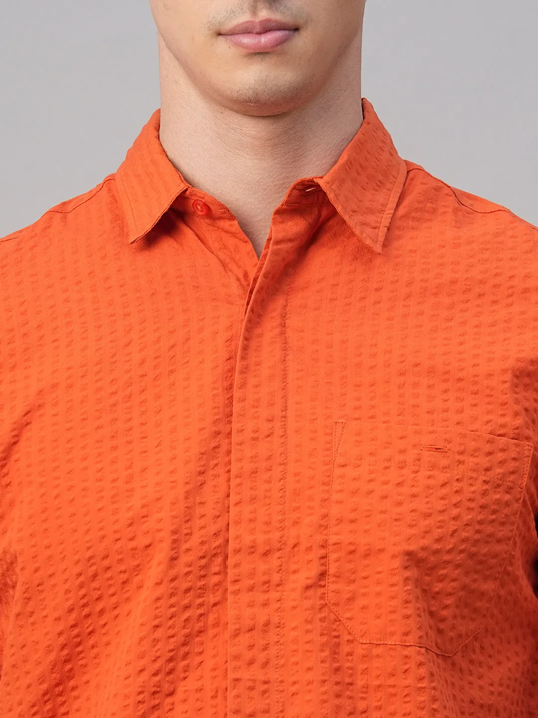 Men's Brick Cotton Regular Fit Shirt