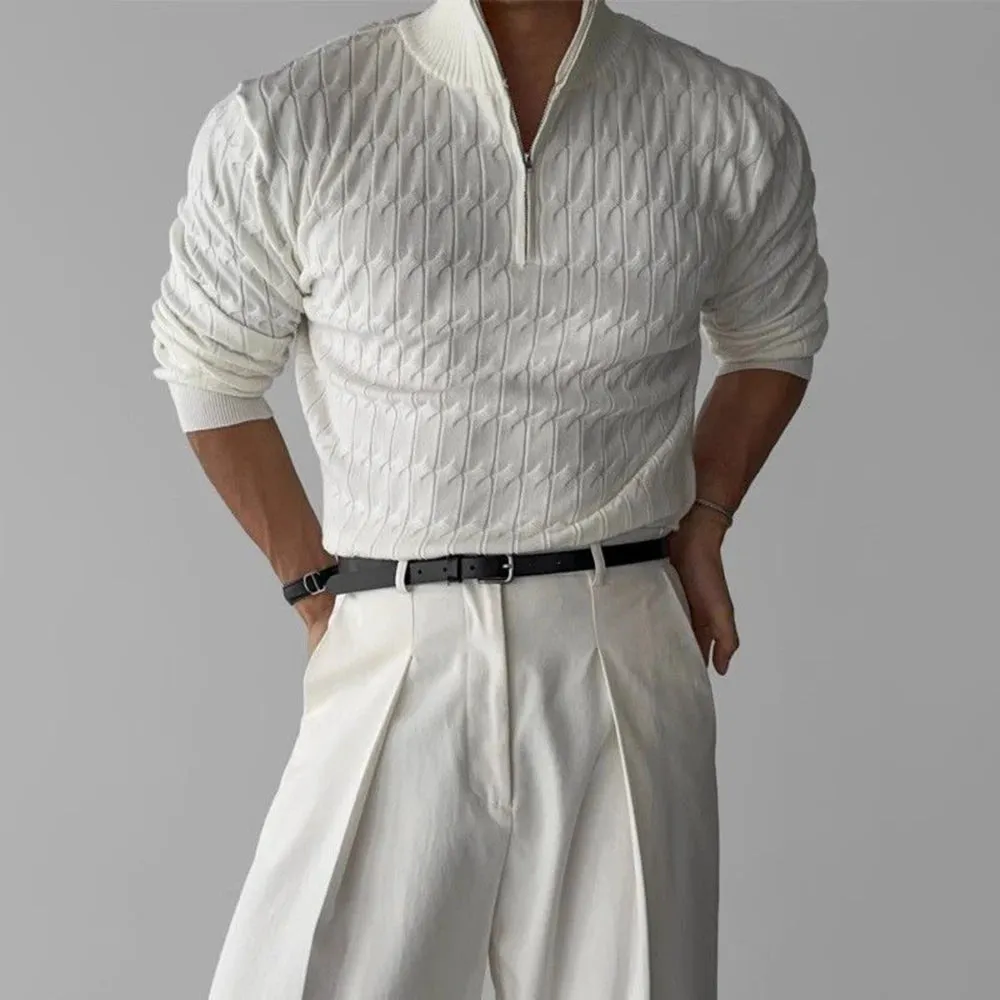 Mens Linen Casual Knitted Sweater
